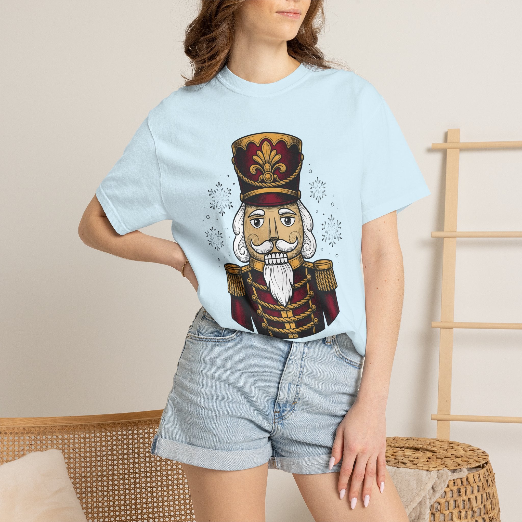 Nutcracker Design Shirt Christmas Celebration Gift Women Hand Drawn Tee Nutcracker T-Shirt Xmas Fan Christmas Illustration Line Art Snow