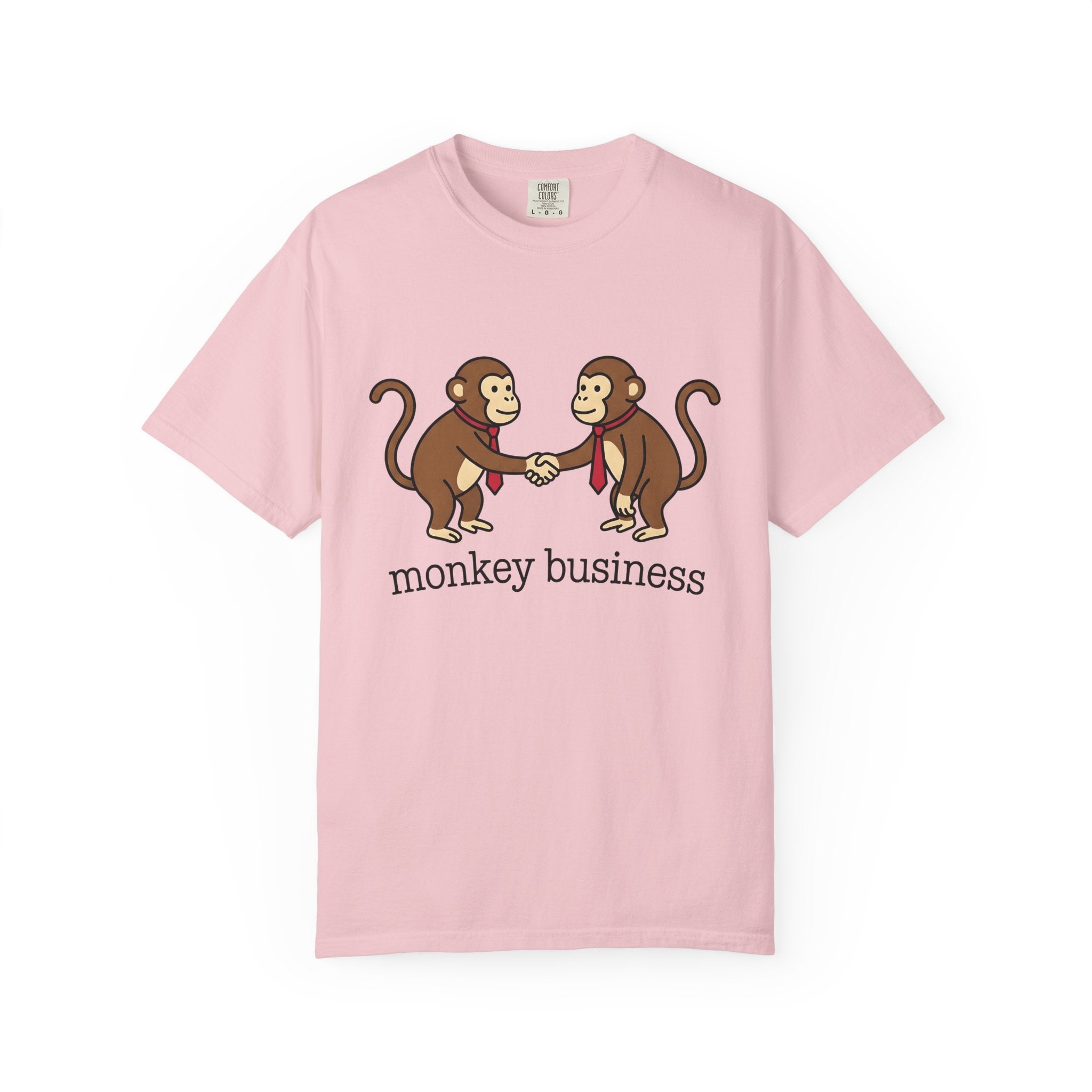 Baboon Handshake Shirt Funny Fauna Gift Women Graphic Tee Monkey T-Shirt Humor Fan Primate Graphic Design Wildlife Modern Collar Accessory