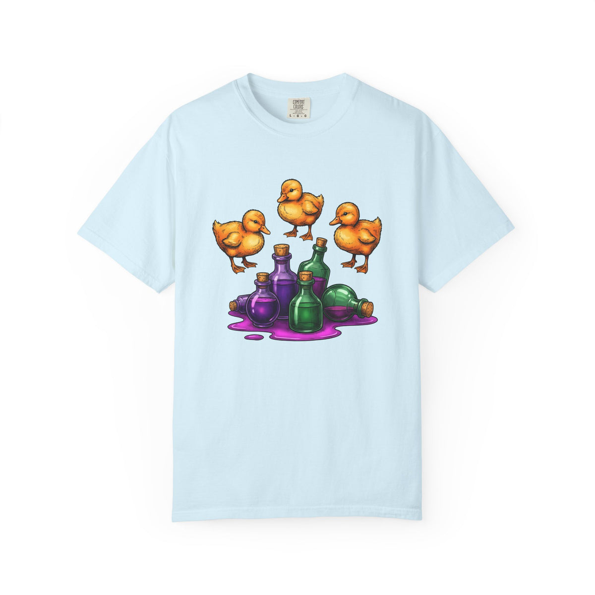 Ducklings Potion Bottles Shirt Halloween Animal Unisex Gift Hand Drawn Tee Baby