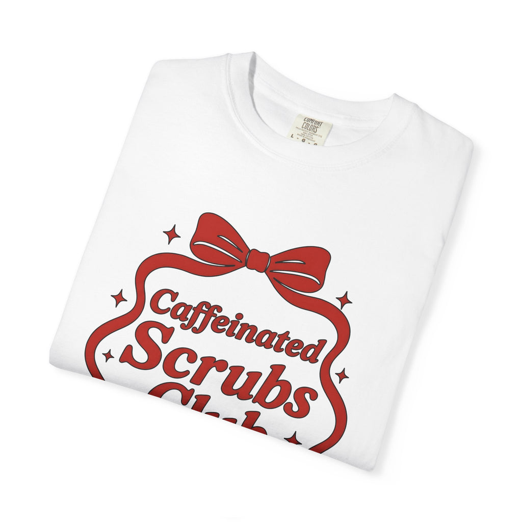 Bow Graphic Shirt Nurses Coffee Gift Women Bold Tee Bow T-Shirt Nurse Enthusiast Graphic Tshirt Caffeine Graphic Retro Stars Tshirt