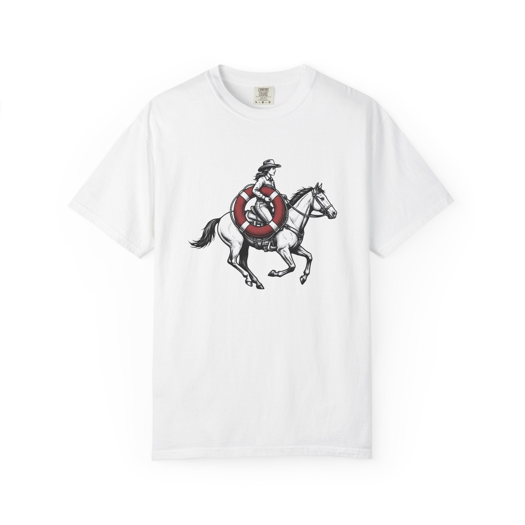 Cowgirl Horse Shirt Cowgirl Western Gift Women Tattoo Style Tee Horseback T-Shirt Cowgirl Fan Ink Tshirt Rodeo Graphic Vintage Lifebuoy