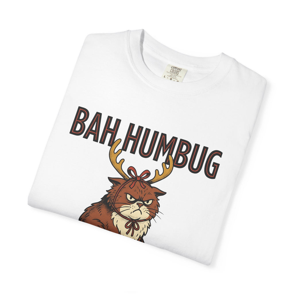 Grumpy Kitty Shirt Christmas Jokes Gift Women Comic Tee Cat T-Shirt Christmas Fan Cartoon Tshirt Pun Graphic Retro Horns Tshirt