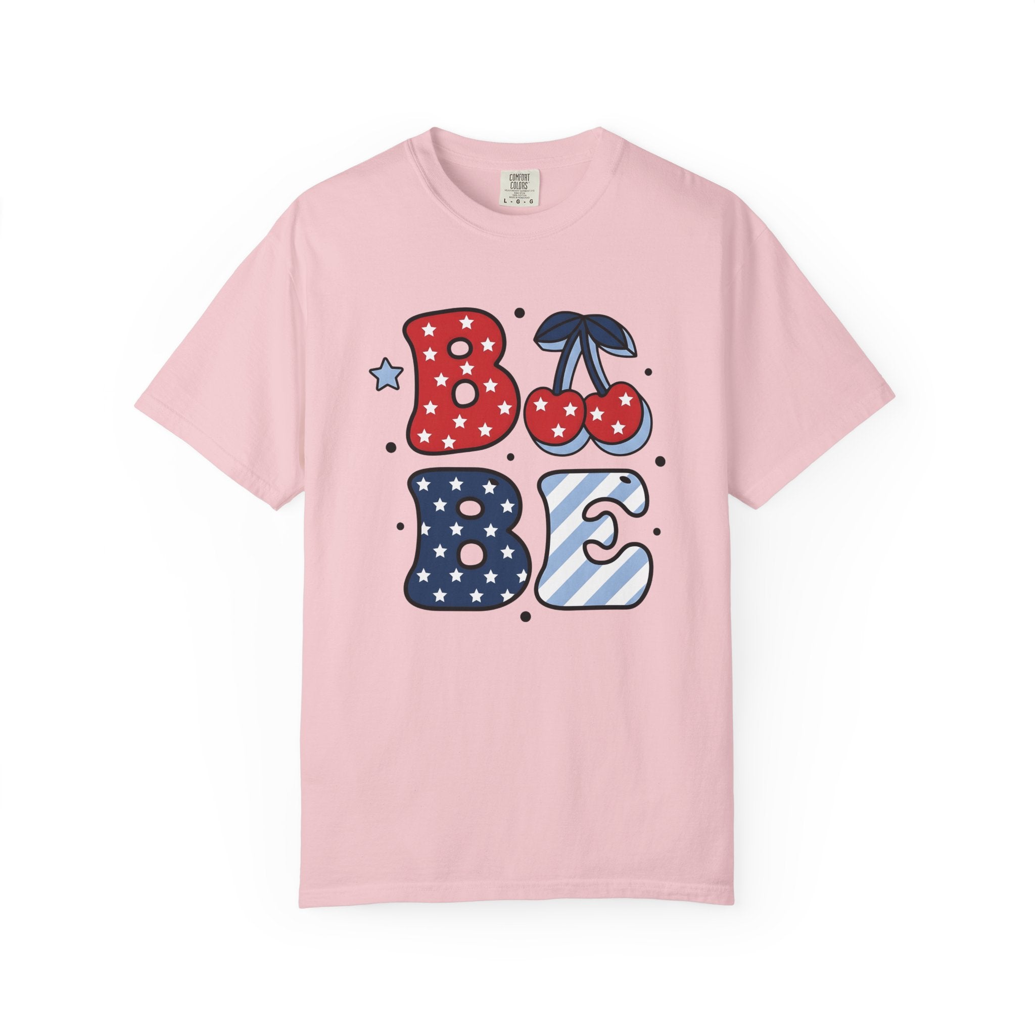 Cherry Star Graphic Shirt 4th Of July Patriotic Gift Women Cartoon Tee Cherry Graphic T-Shirt Independence Day Fan Comic Tshirt American