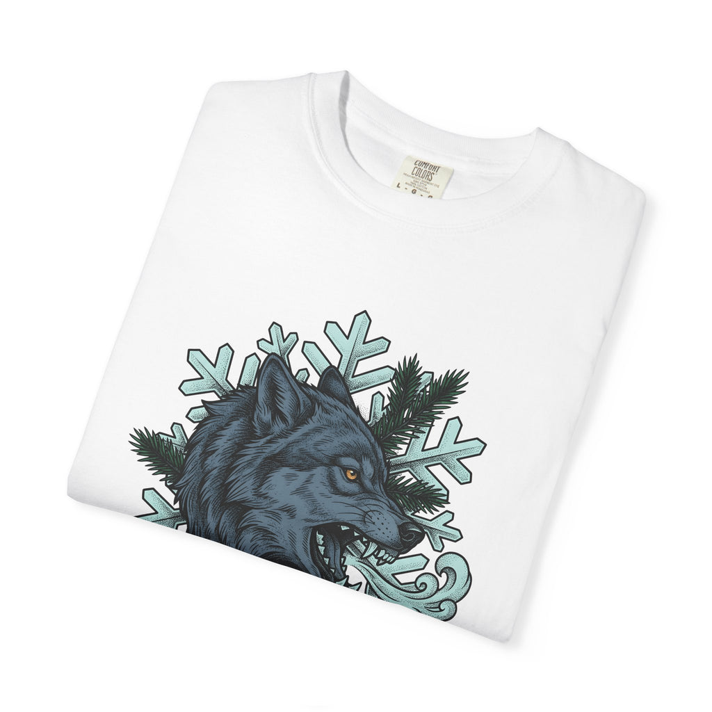 Wolf Head Shirt Winter Animal Gift Women Tattoo Style Tee Wolf T-Shirt Snow Fan Canine Graphic Tshirt Vintage Snowflake Tshirt