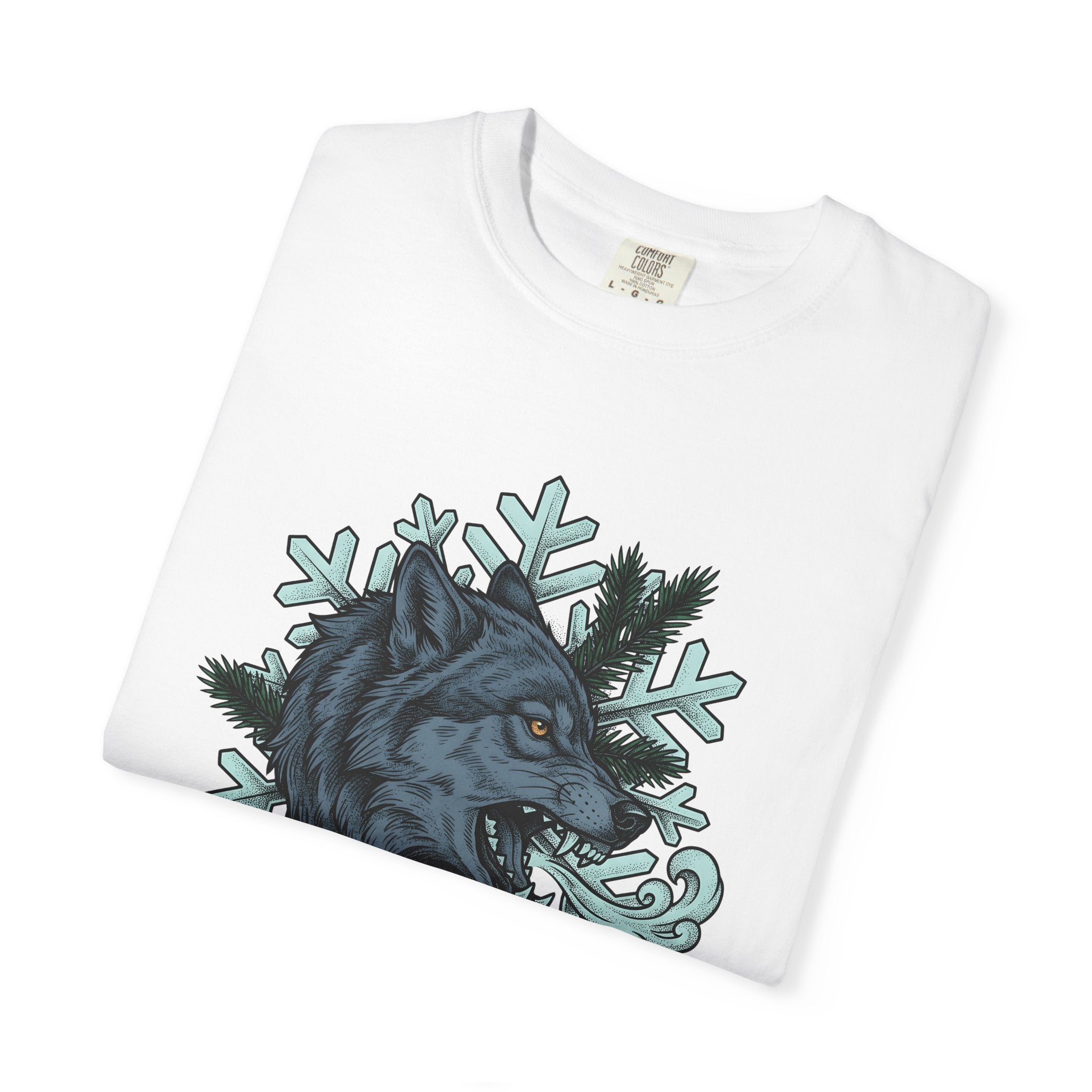 Wolf Head Shirt Winter Animal Gift Women Tattoo Style Tee Wolf T-Shirt Snow Fan Canine Graphic Tshirt Vintage Snowflake Tshirt