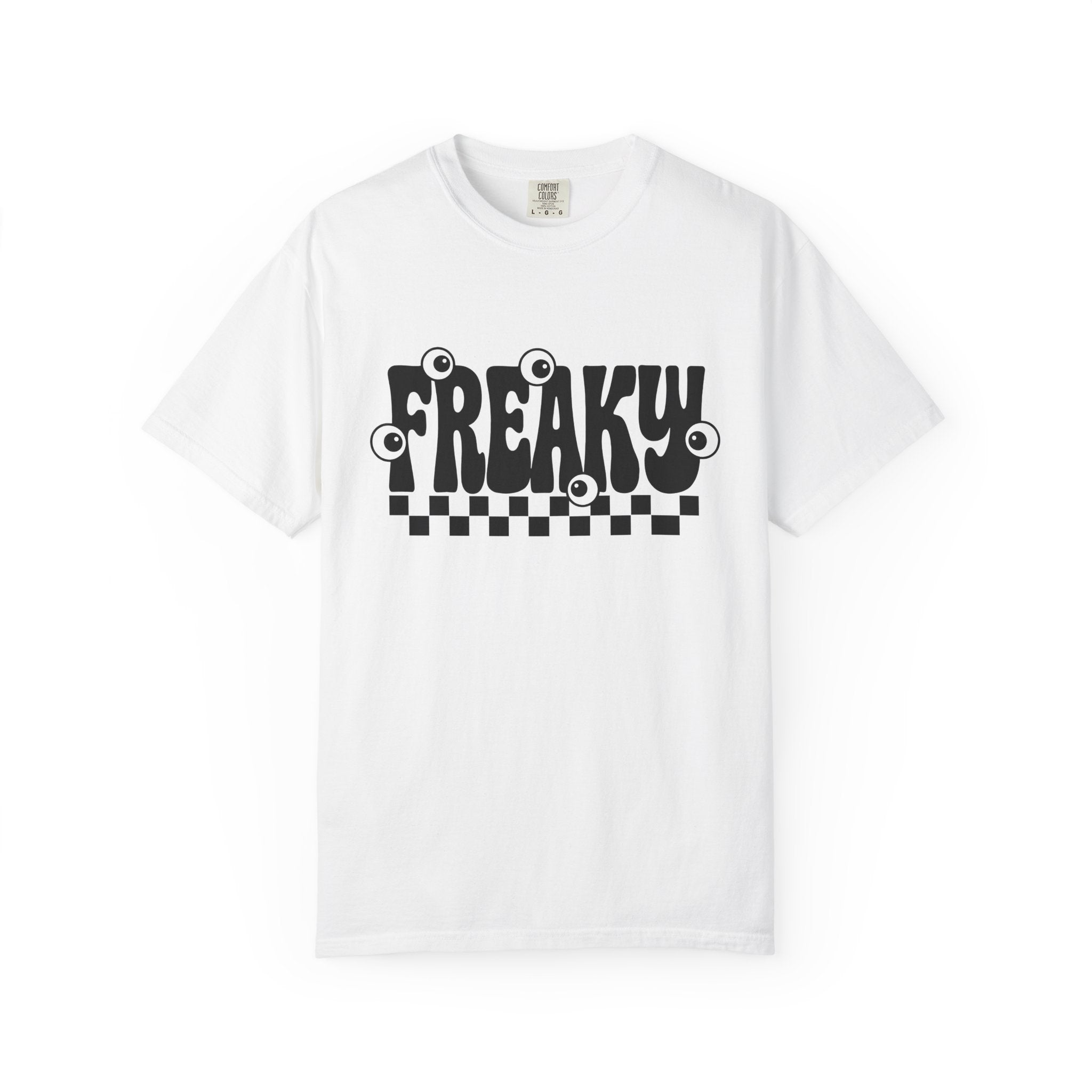 Monster Eyes Shirt Halloween Spooky Gift Women Bold Tee Eyeballs T-Shirt Horror Fan Creepy Tshirt Creepy Graphic Retro Checkerboard Tshirt