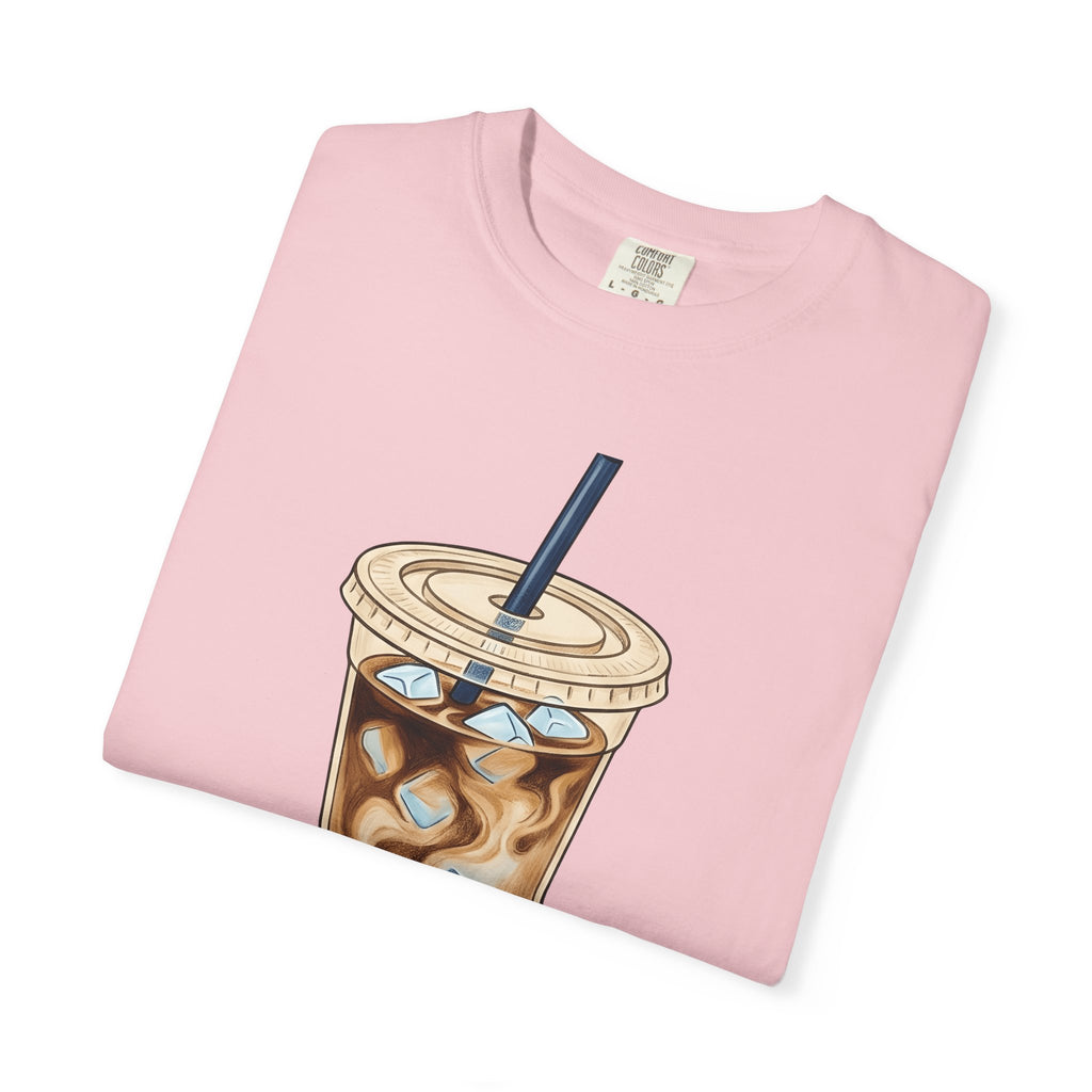 Cold Coffee Cup Shirt Coffee Gourmet Gift Women Comic Tee Coffee Mug T-Shirt Coffee Fan Cartoon Tshirt Gourmet Design Vintage Frozen Cubes