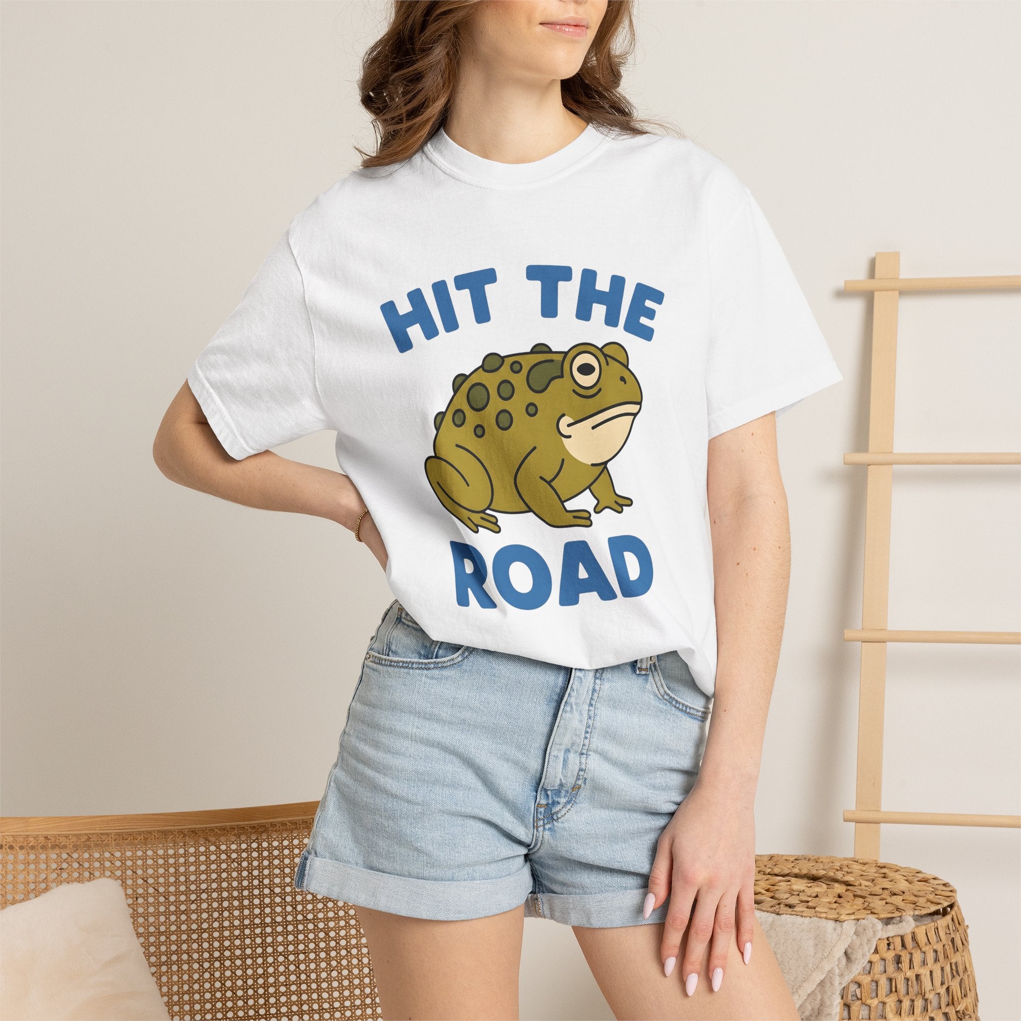 Toad Drawing Shirt Frog Hiking Gift Women Animated Tee Frog T-Shirt Amphibian Enthusiast Cartoon Tshirt Trekking Graphic Classic Journey