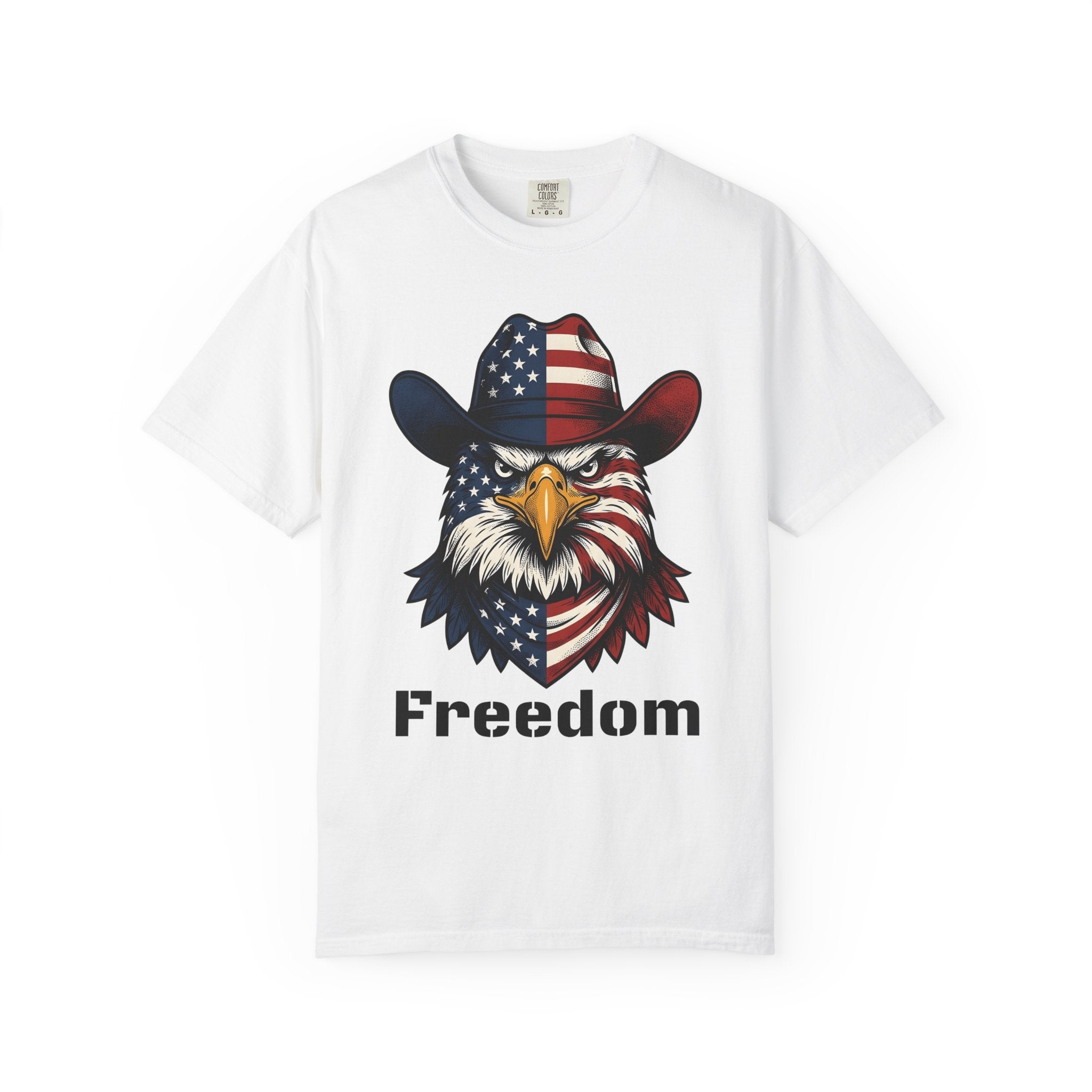 Eagle Western Hat Shirt America Independence Gift Women Graphic Design Tee Cowboy Hat T-Shirt Patriot Fan Typography Tshirt Liberty Graphic