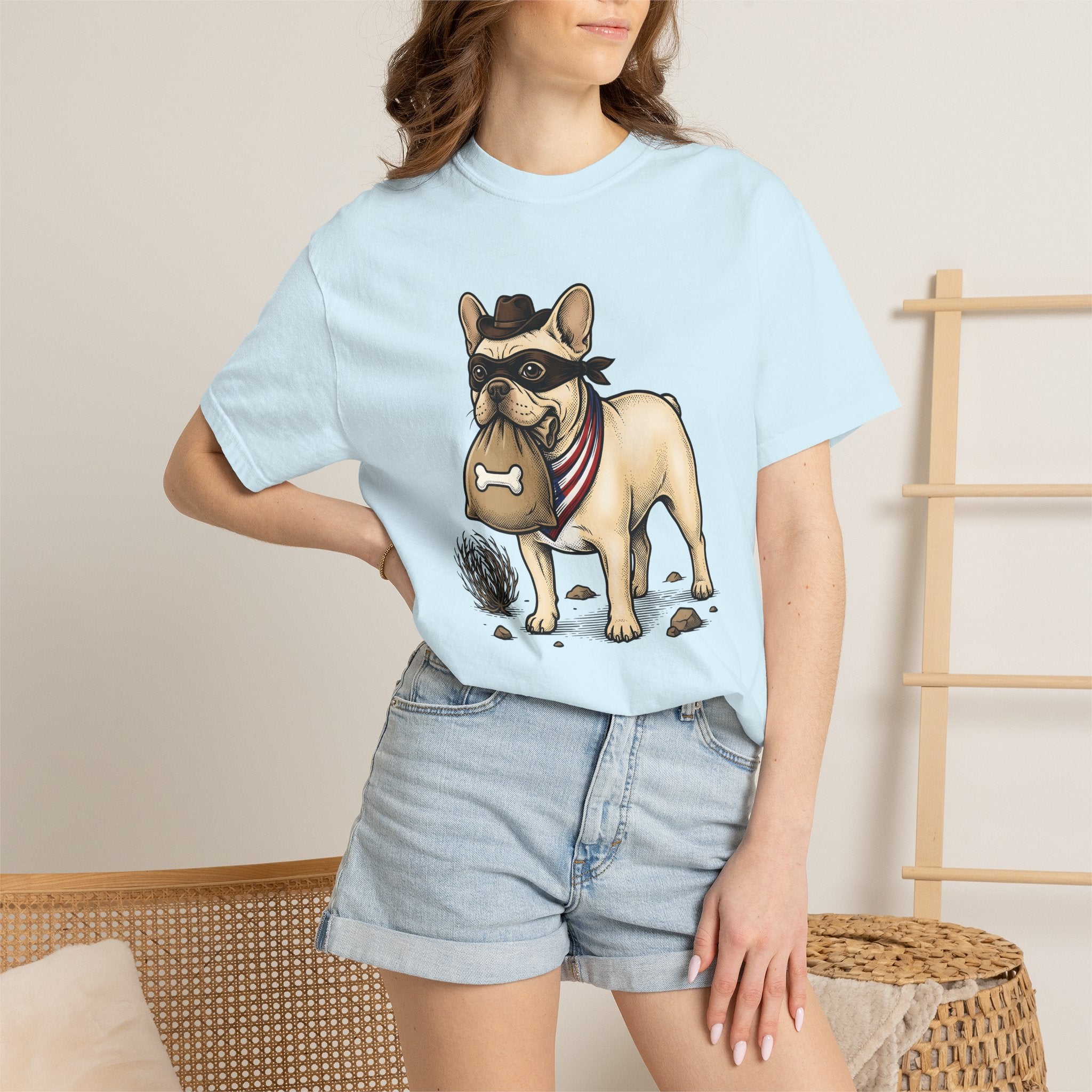 French Bulldog Shirt Dog Ranch Gift Women Animated Tee Bulldog T-Shirt Dog Fan Cartoon Tshirt Farm Graphic Old School Western Hat Tshirt