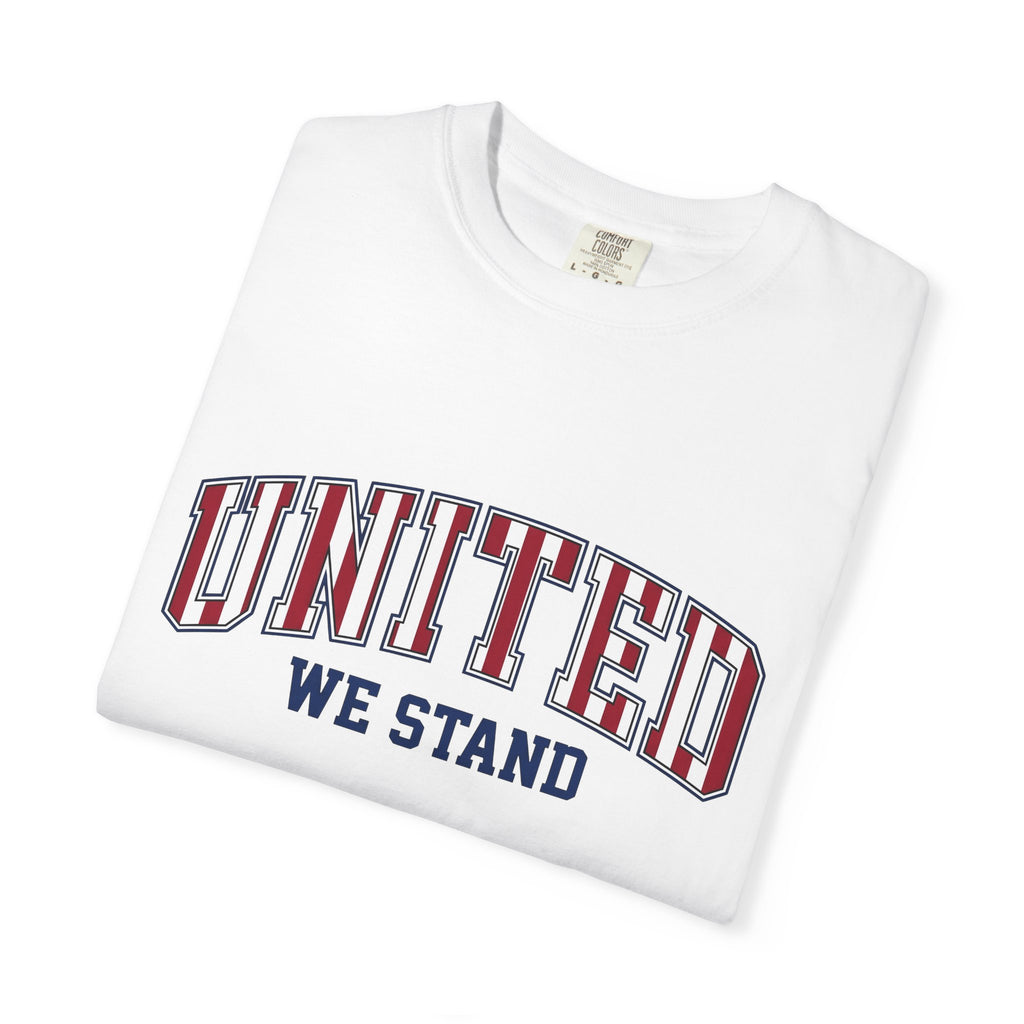 Patriotic Varsity Text Shirt America Holiday Gift Women Bold Tee Lettering T-Shirt American Fan Typography Tshirt Celebration Graphic