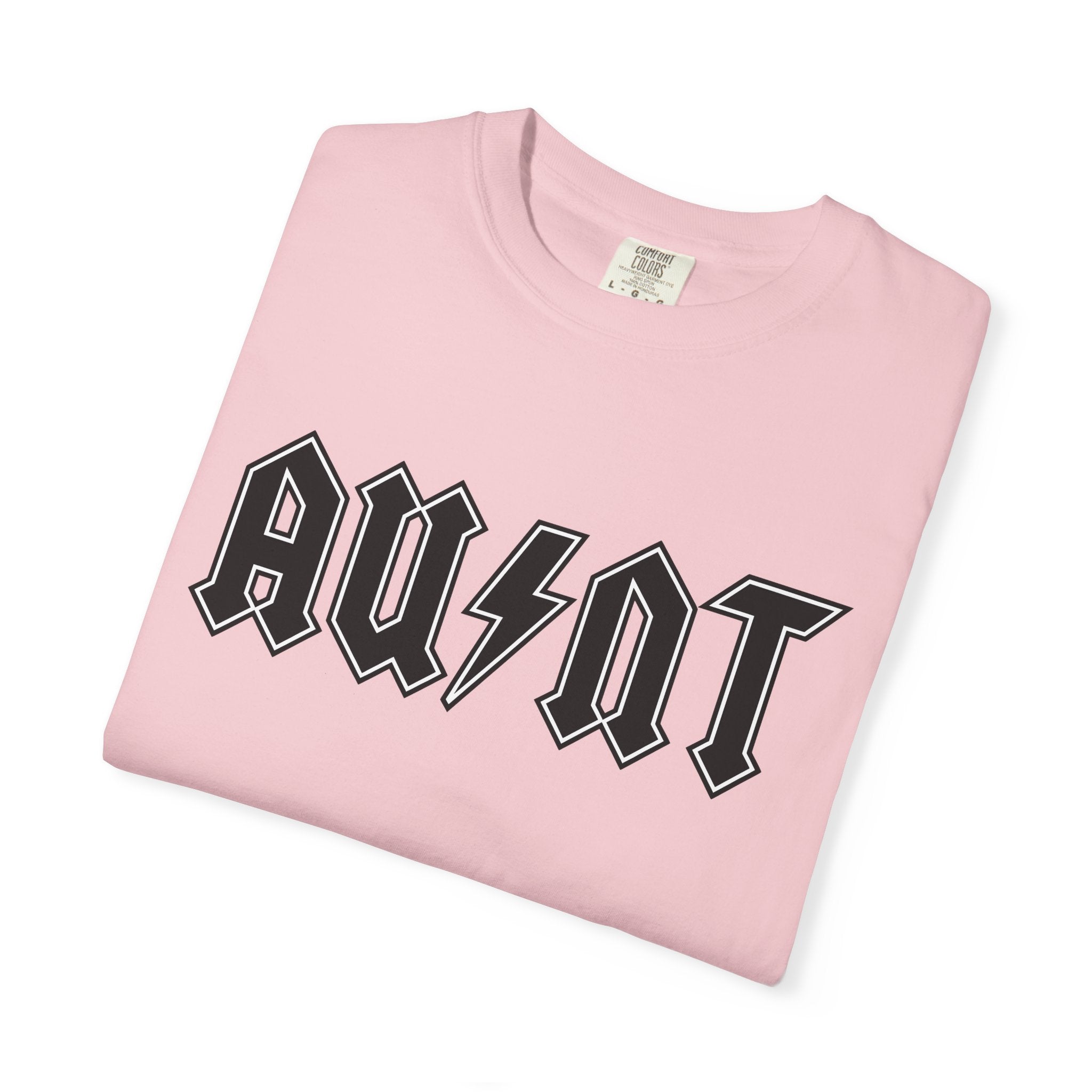 Bold Script Shirt Aunt Audio Gift Women Metal Tee Calligraphy T-Shirt Auntie Fan Gothic Tshirt Sound Graphic Old School Flash Bolt Tshirt