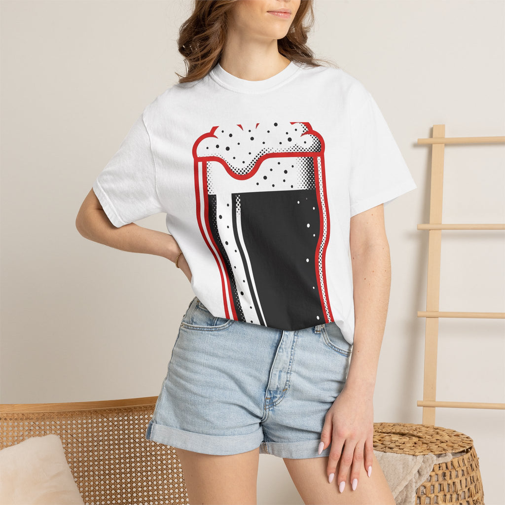 Beer Glass Shirt St Patricks Day Ale Gift Women Graphic Tee Pint Glass T-Shirt Shamrock Fan Beer Mug Tshirt Ale Graphic Vintage Beer Head