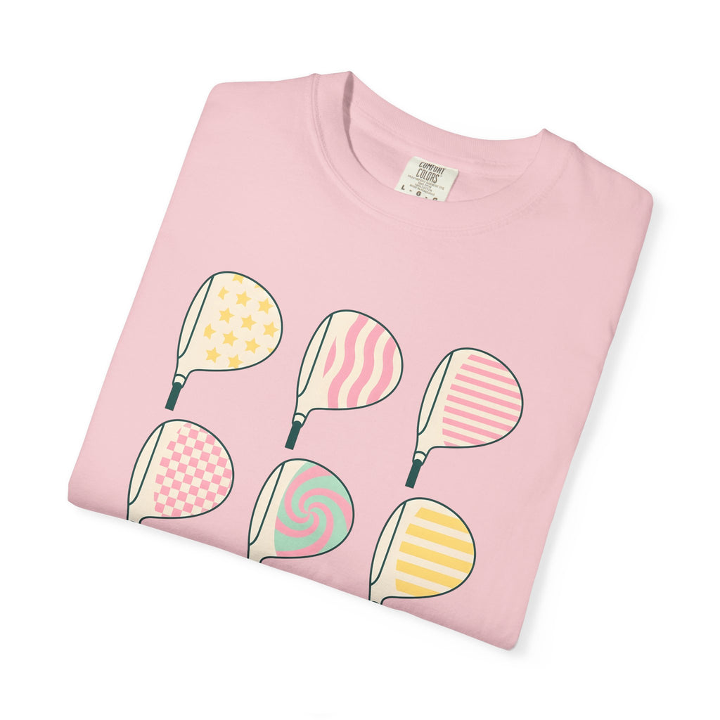 Golf Clubs Shirt Golf Fitness Gift Women Modern Tee Golf Clubs T-Shirt Golfer Enthusiast Contemporary Tshirt Workout Graphic Classic Light