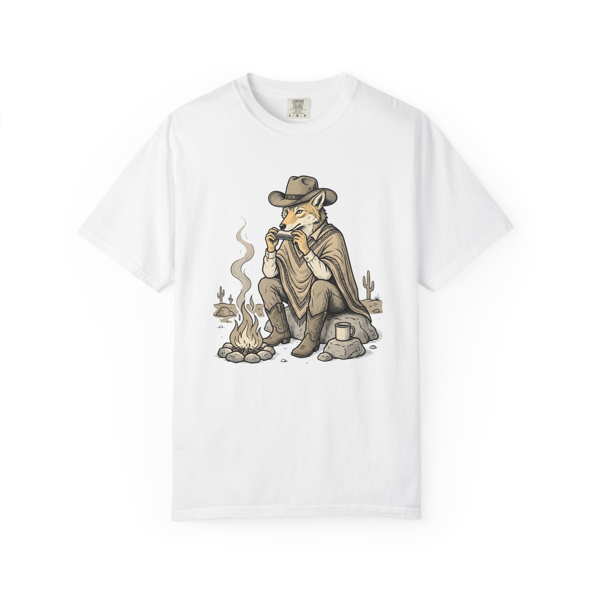 Desert Coyote Shirt Cowgirl Fauna Gift Women Country Tee Coyote T-Shirt Cowgirl Fan Rustic Tshirt Wildlife Graphic Retro Bonfire Tshirt
