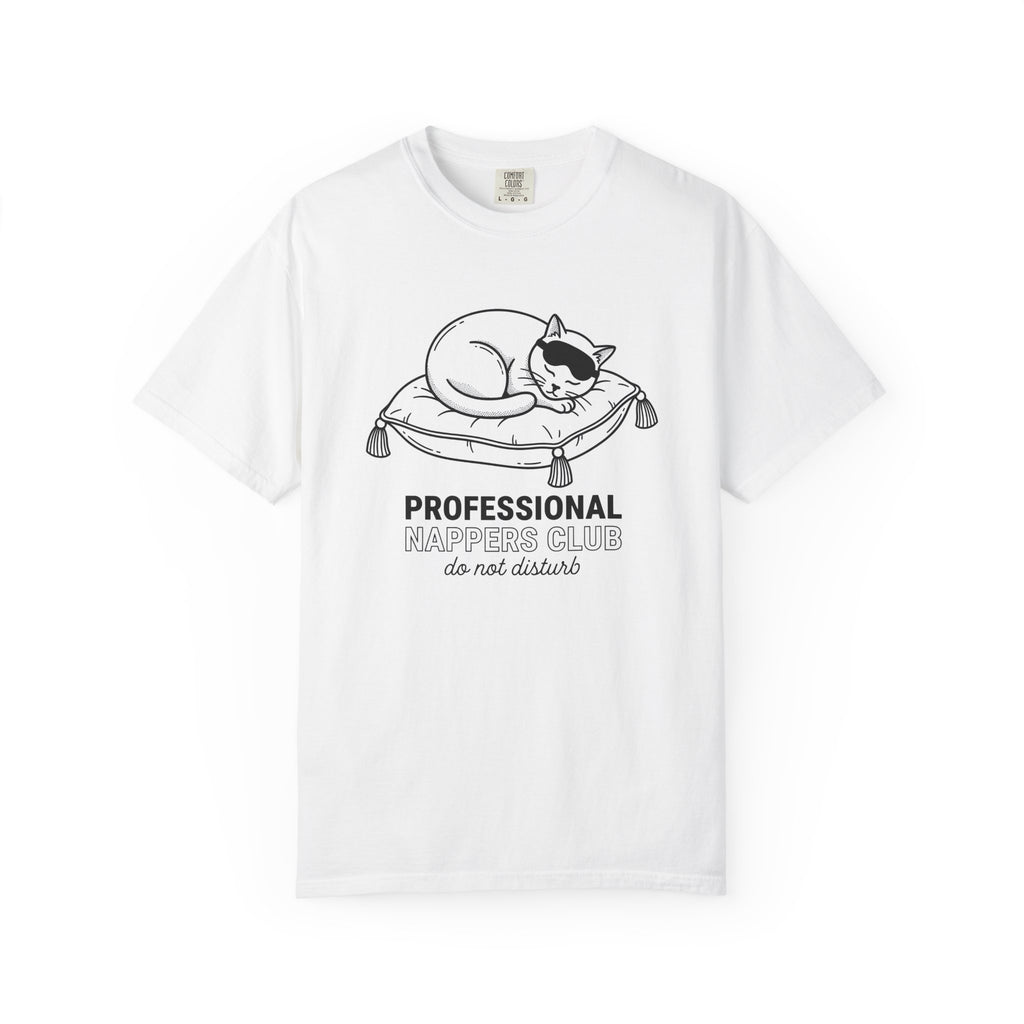 Napping Cat Shirt Cat Joke Gift Women Sketch Tee Kitten T-Shirt Cat Fan Feline Tshirt Humor Graphic Clean Cushion Tshirt