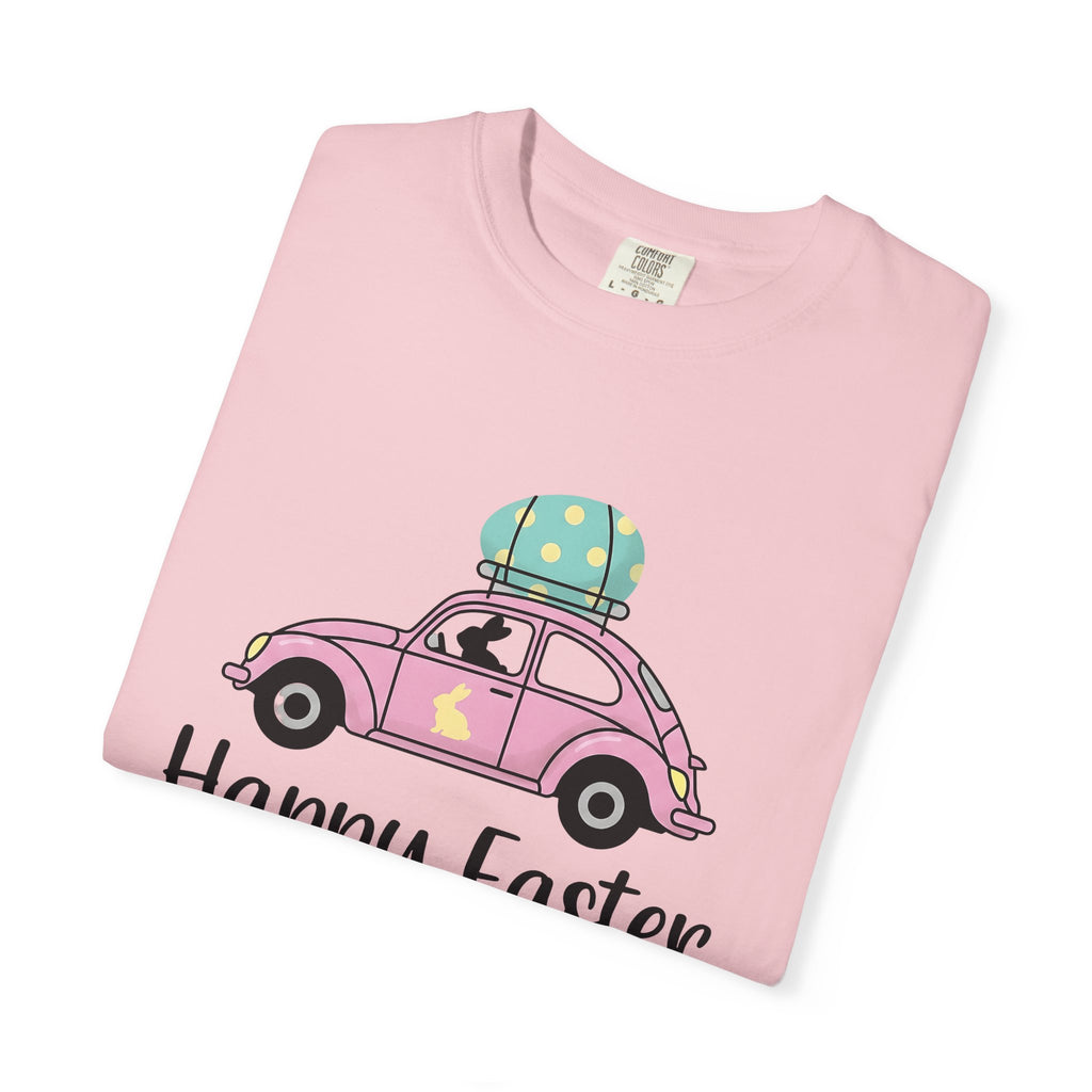 Bunny Car Shirt Easter Spring Gift Women Cute Tee Rabbit Vehicle T-Shirt Easter Fan Easter Bunny Tshirt Floral Graphic Retro Easter Egg
