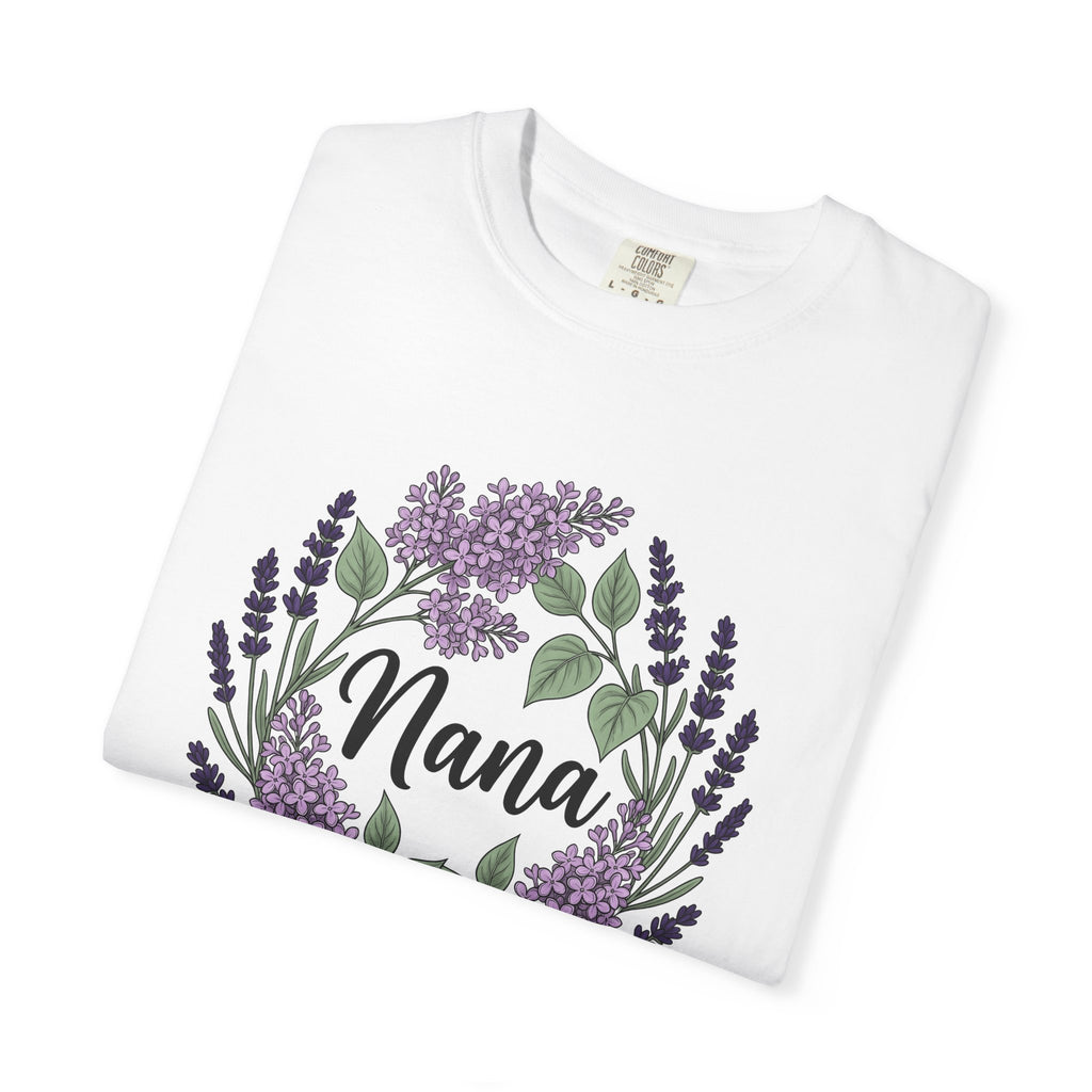 Lavender Floral Wreath Shirt Grandma Floral Gift Women Botanical Tee Wreath T-Shirt Nana Fan Botanical Illustration Floral Design Hand Drawn