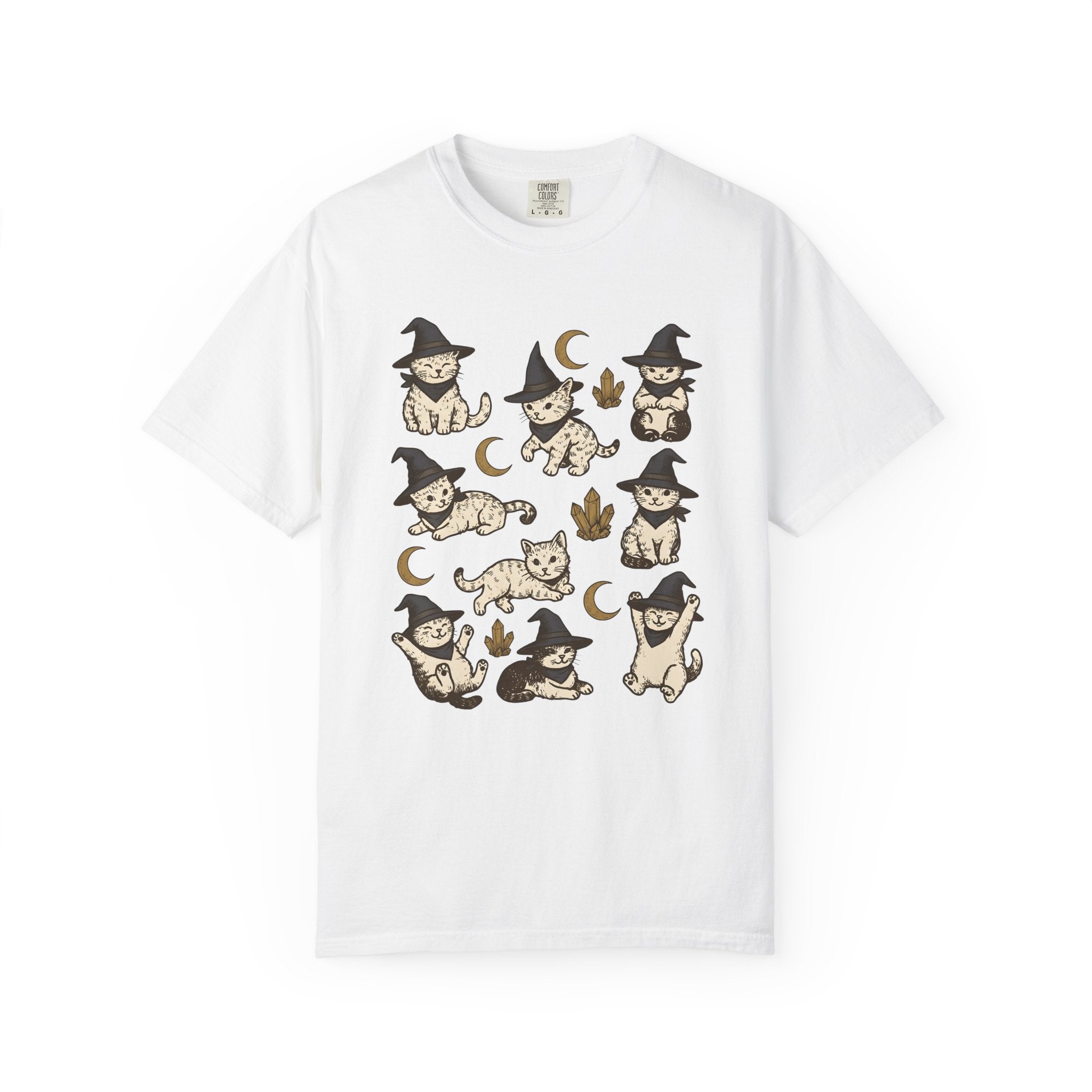 Magic Cat Shirt Cat Fall Gift Women Nostalgic Tee Kitten T-Shirt Cat Fan Feline Tshirt Autumn Graphic Doodle Lunar Tshirt