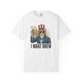 Uncle Sam Beer Shirt 4th Of July Beer Gift Women Vintage Tee Patriotic T-Shirt Beer Fan Patriotic Tshirt Beer Graphic Retro Sunglasses