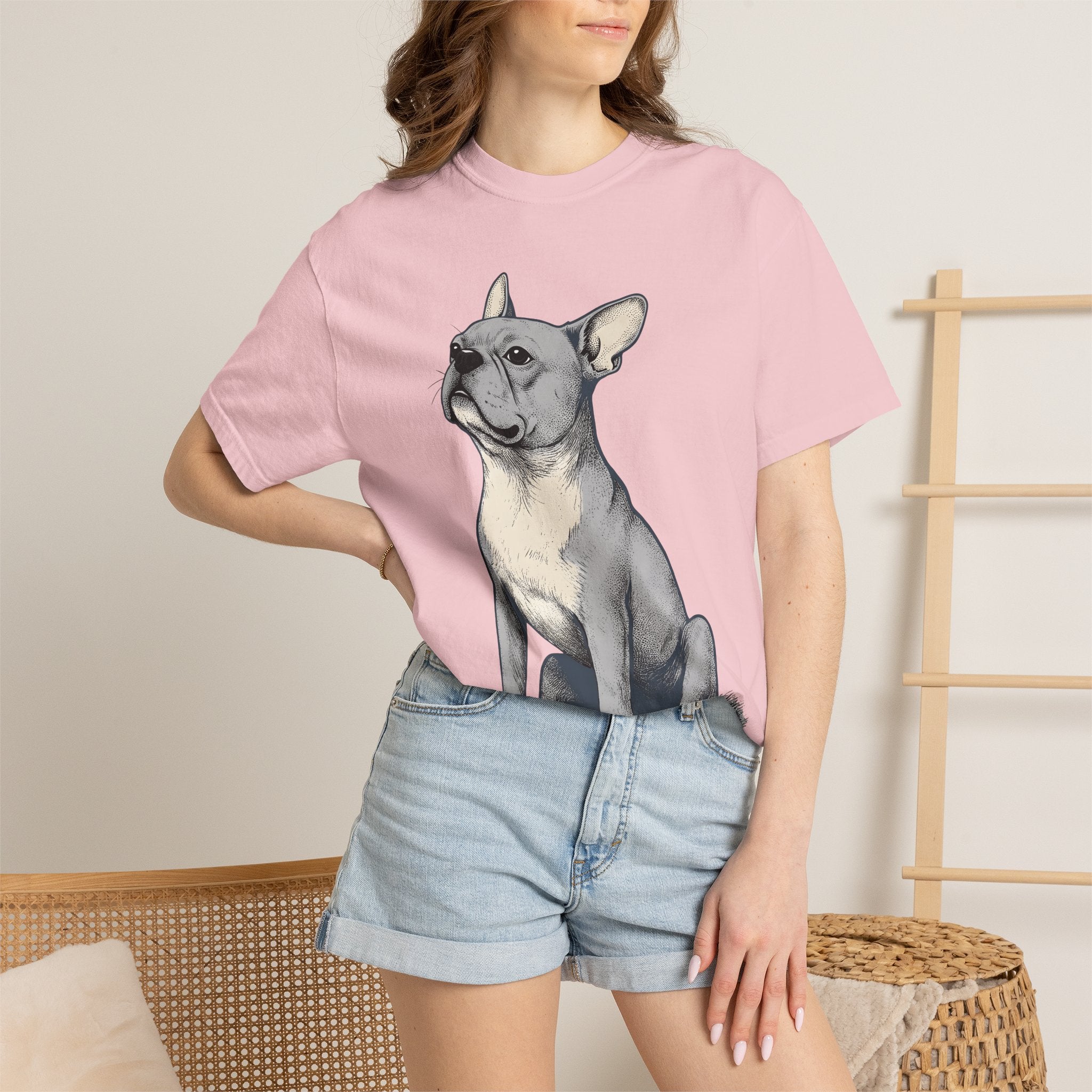 French Bulldog Shirt Dog Pets Gift Women Cartoon Tee Bulldog T-Shirt Dog Fan Pug Tshirt Animal Graphic Old School Resting Stance Tshirt