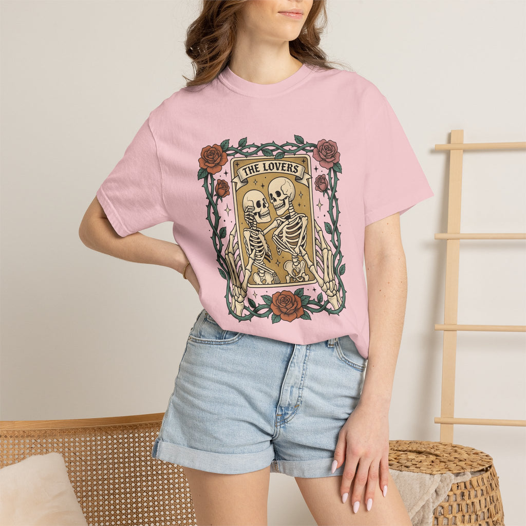 Skeleton Couple Shirt St Valentines Day Gothic Gift Women Tattoo Tee T-Shirt Romance Fan Ink Tshirt Dark Graphic Vintage Roses Tshirt