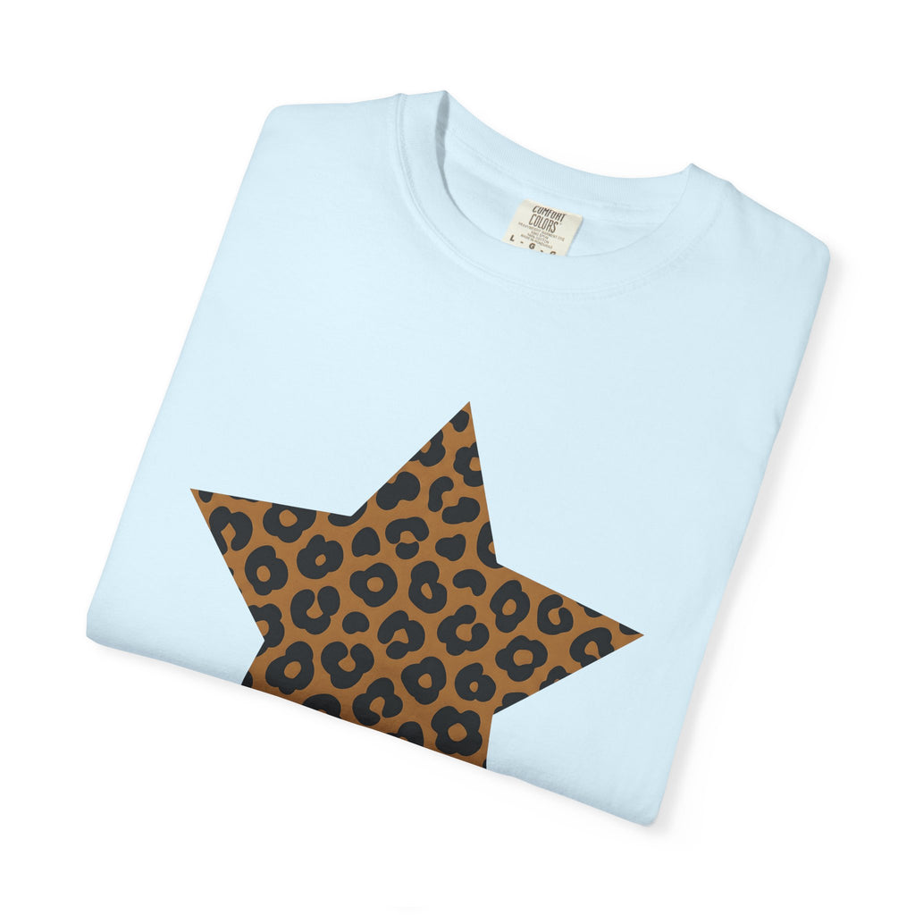 Leopard Print Star Shirt Animal Print Fashion Gift Women Trendy Tee Star Print T-Shirt Animal Print Fan Chic Tshirt Style Graphic Minimalist