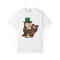 Owl Harp Shirt St Patrick's Day Animal Gift Women Cartoon Tee Hoot T-Shirt Patrick's Day Fan Owl Graphic Vintage Shamrock Hat Tshirt