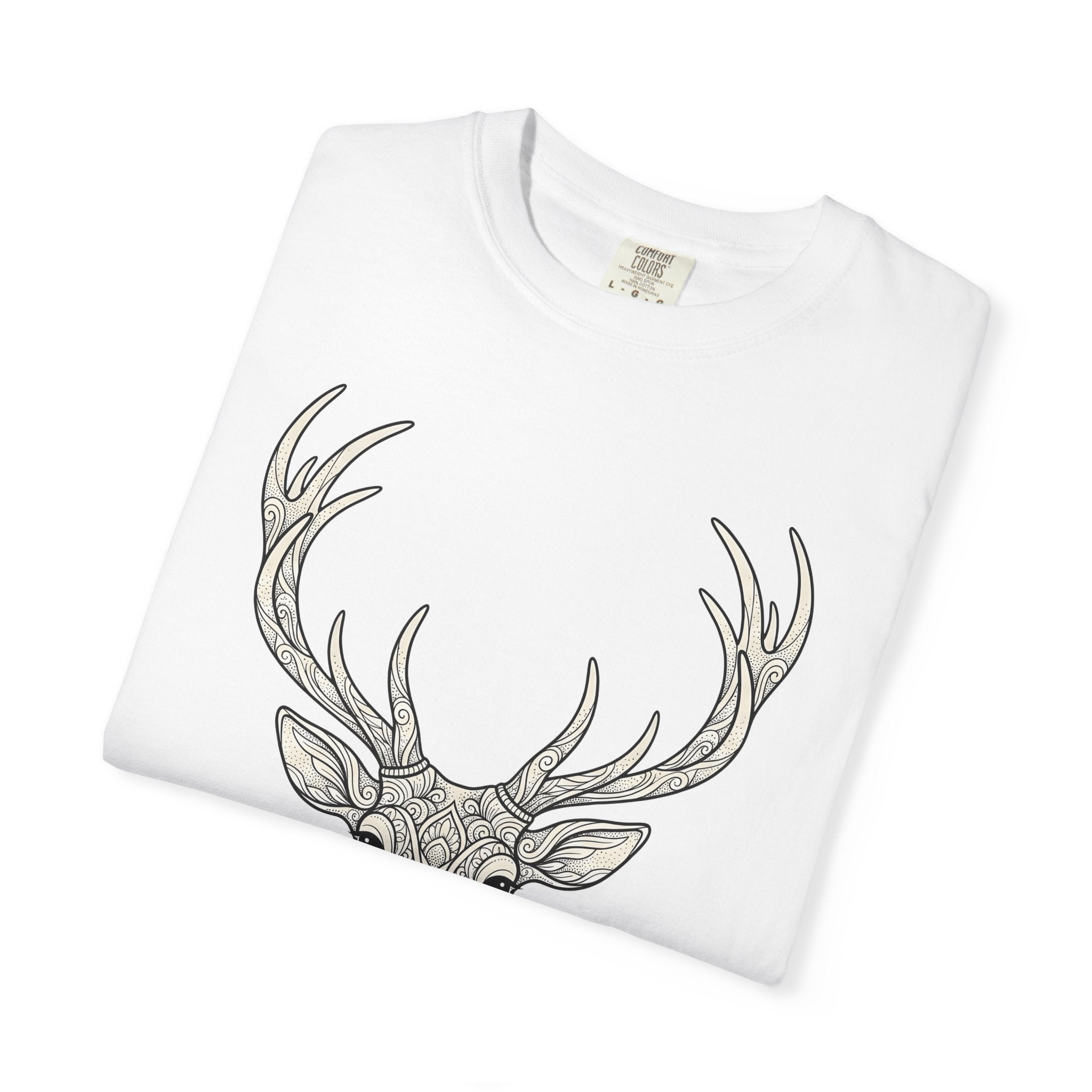 Deer Head Shirt Boho Chic Wildlife Gift Women Floral Tee Buck T-Shirt Bohemian Fan Botanical Tshirt Animal Graphic Sketch Horns Tshirt