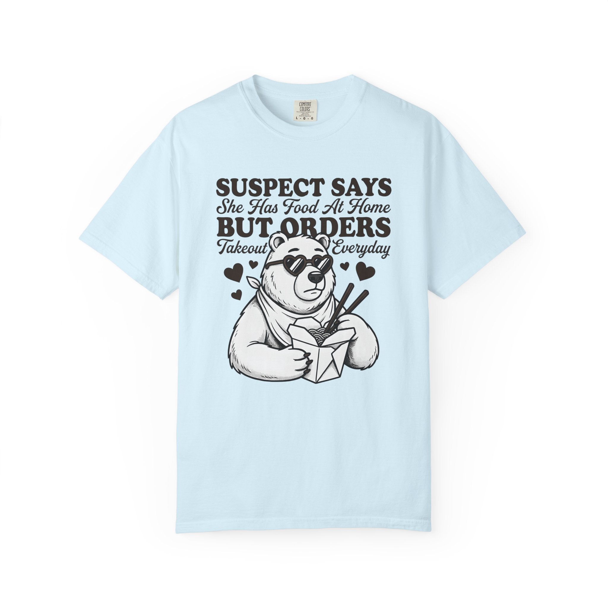 Bear Takeout Shirt Funny Animal Gift Women Cartoon Tee Bear T-Shirt Humor Fan Comic Tshirt Creature Graphic Retro Sunglasses Tshirt