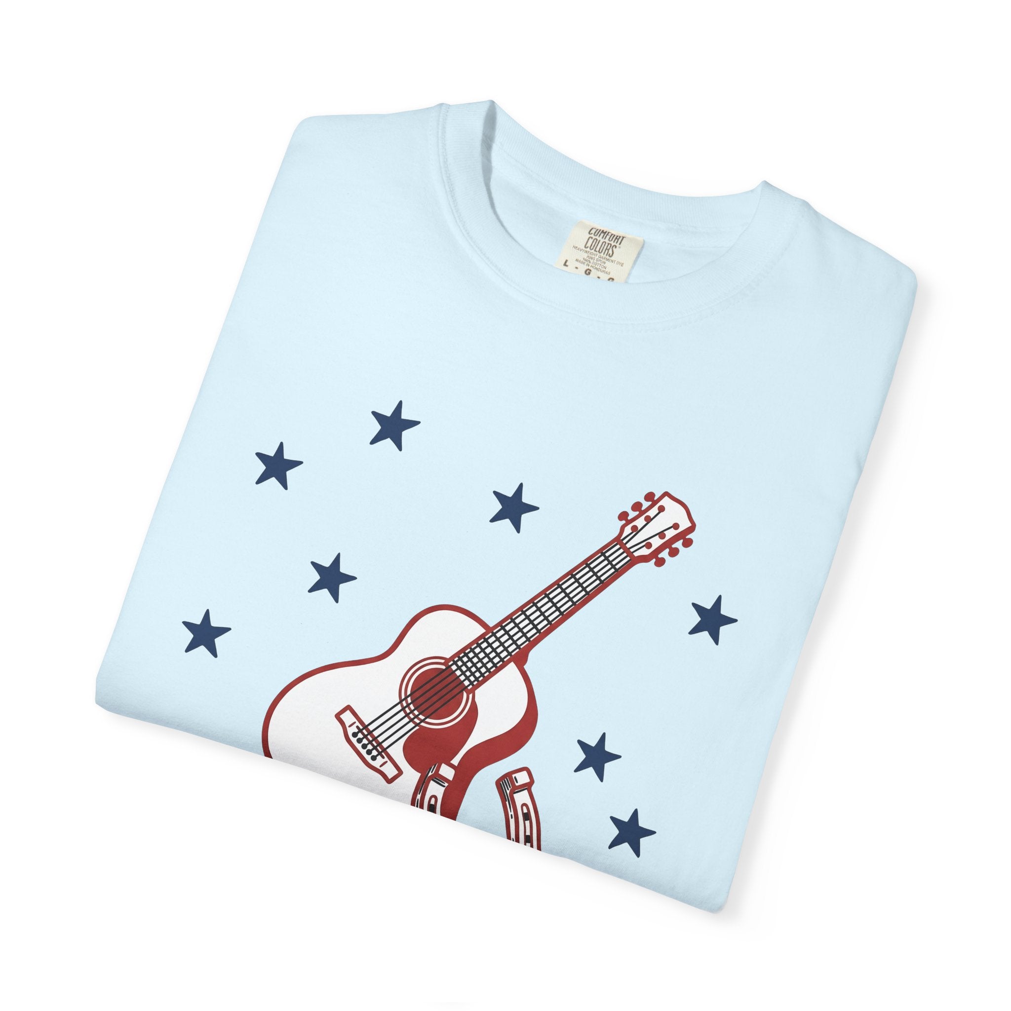 Guitar Horseshoe Shirt America Farm Gift Women Vintage Tee Horseshoe T-Shirt American Fan Vintage Tshirt Ranch Graphic Hand Drawn Star
