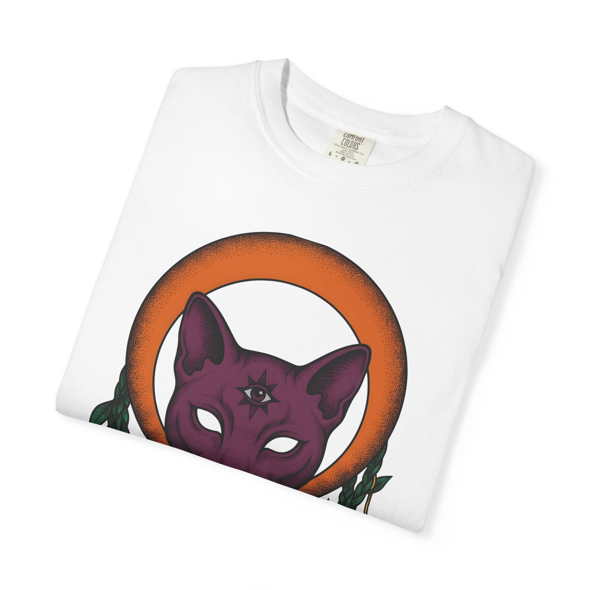Magical Cat Shirt Boho Chic Metaphysical Gift Women Tribal Tee Kitty T-Shirt Bohemian Fan Ethnic Tshirt Spiritual Graphic Abstract Crescent