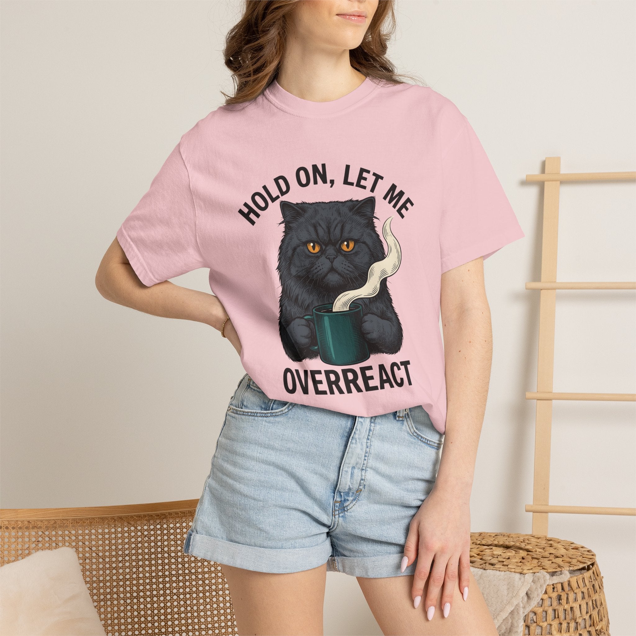 Grumpy Cat Coffee Shirt Coffee Cat Gift Women Vintage Tee Caffeine T-Shirt Coffee Fan Retro Tshirt Kitty Graphic Hand Drawn Steam Tshirt