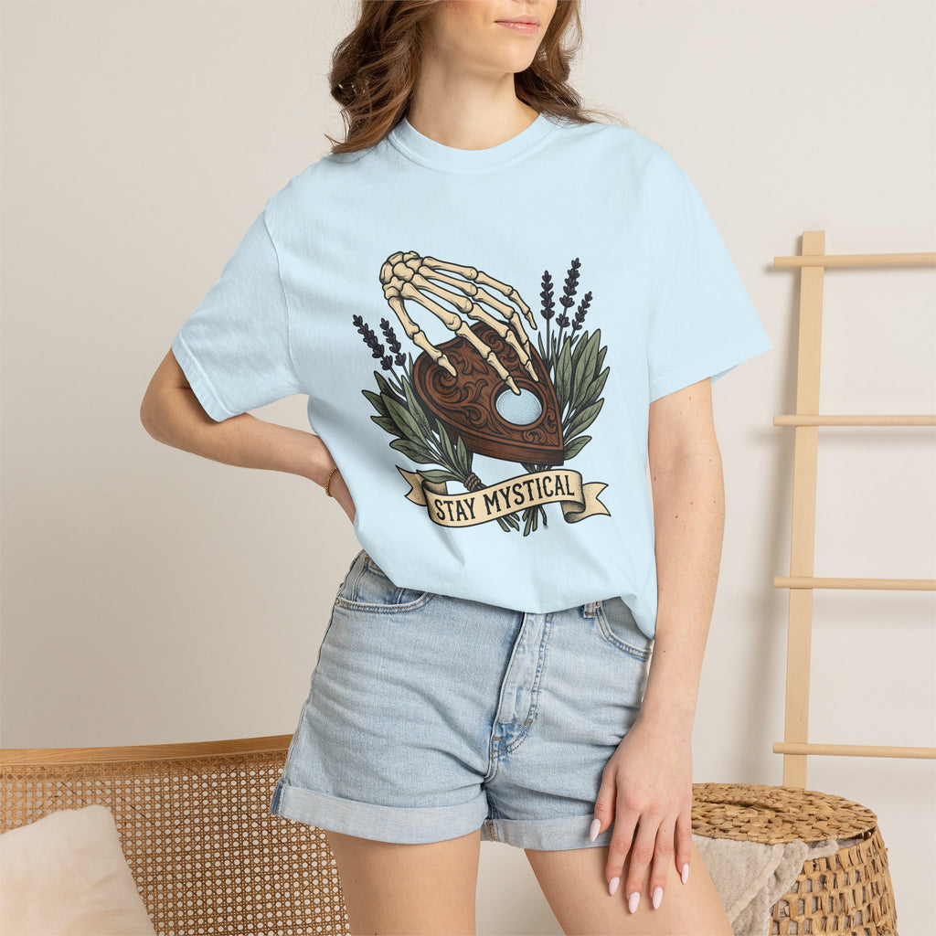 Bone Hand Ouija Board Shirt Halloween Occult Gift Women Line Art Tee Spirit Board T-Shirt Horror Fan Ouija Graphic Tshirt Hand Drawn Lilac