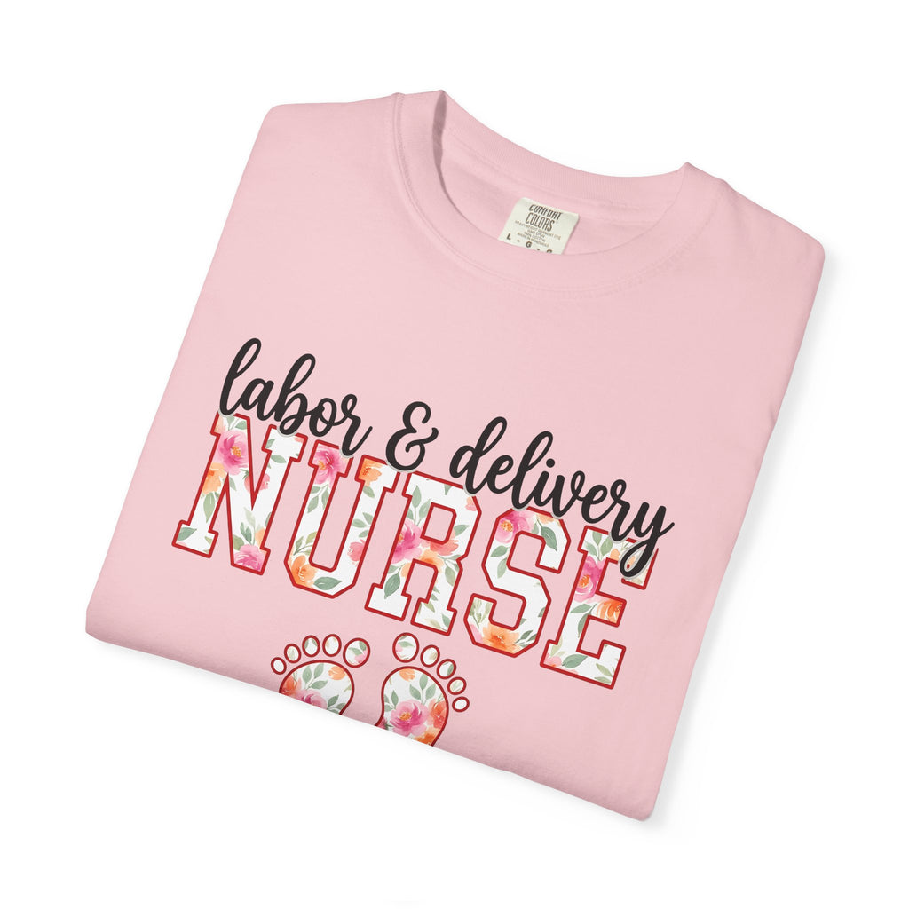 Floral Nurse Text Shirt Nurse Maternity Gift Women Floral Tee Nurse Quote T-Shirt Nursing Enthusiast Botanical Tshirt Pregnancy Graphic
