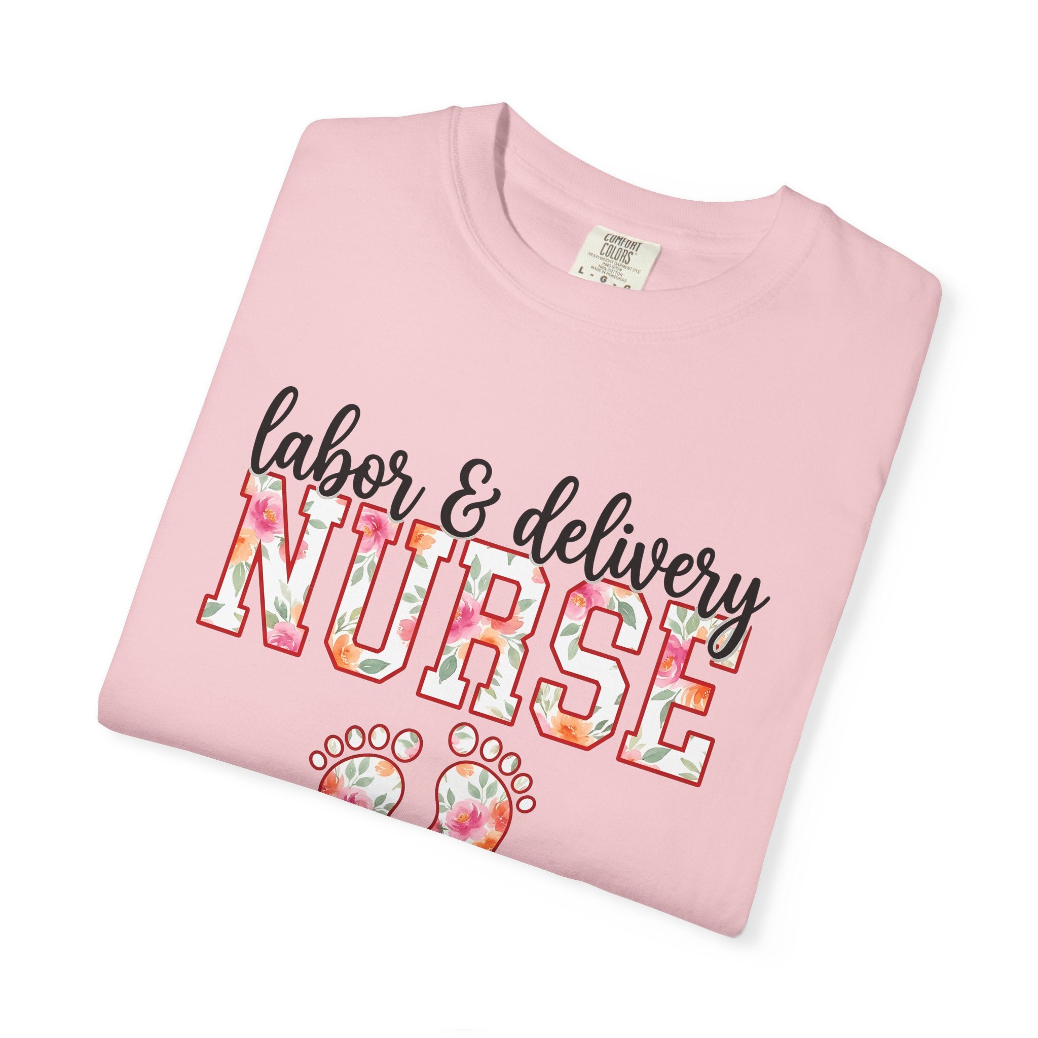 Floral Nurse Text Shirt Nurse Maternity Gift Women Floral Tee Nurse Quote T-Shirt Nursing Enthusiast Botanical Tshirt Pregnancy Graphic
