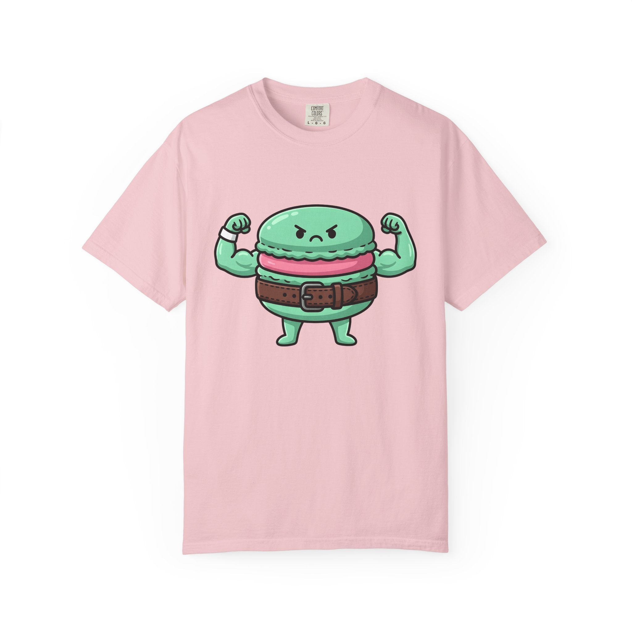 Buff Macaron Shirt Desserts Exercise Gift Women Charming Tee Macaroon T-Shirt Pastry Fan French Macaron Tshirt Fitness Graphic Animated