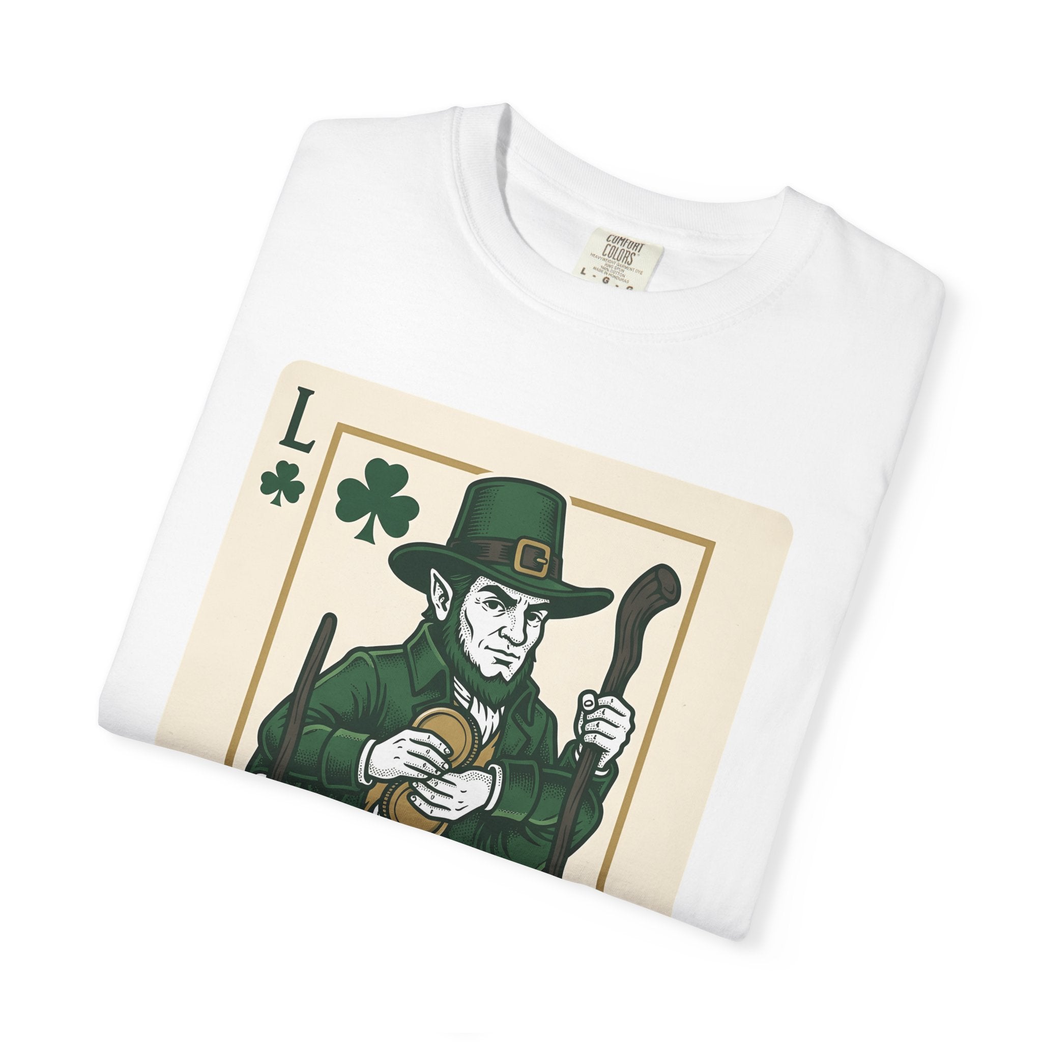 Leprechaun Playing Card Shirt St Patrick's Day Casino Gift Women Antique Tee Lucky Card T-Shirt Shamrock Fan Vintage Tshirt Poker Graphic