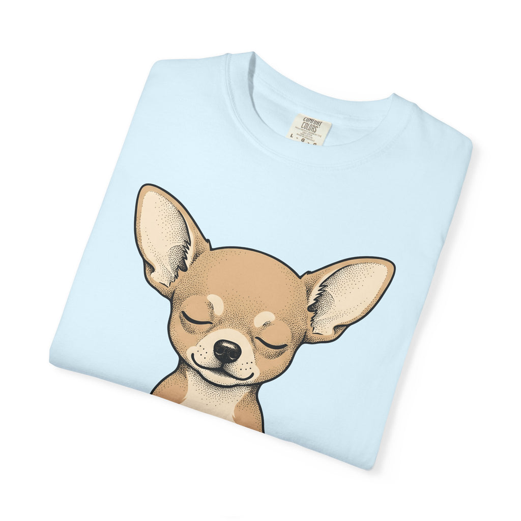 Chihuahua Stretching Shirt Dog Relaxation Gift Women Animated Tee Puppy T-Shirt Dog Fan Cartoon Tshirt Calm Graphic Doodle Seated Pose