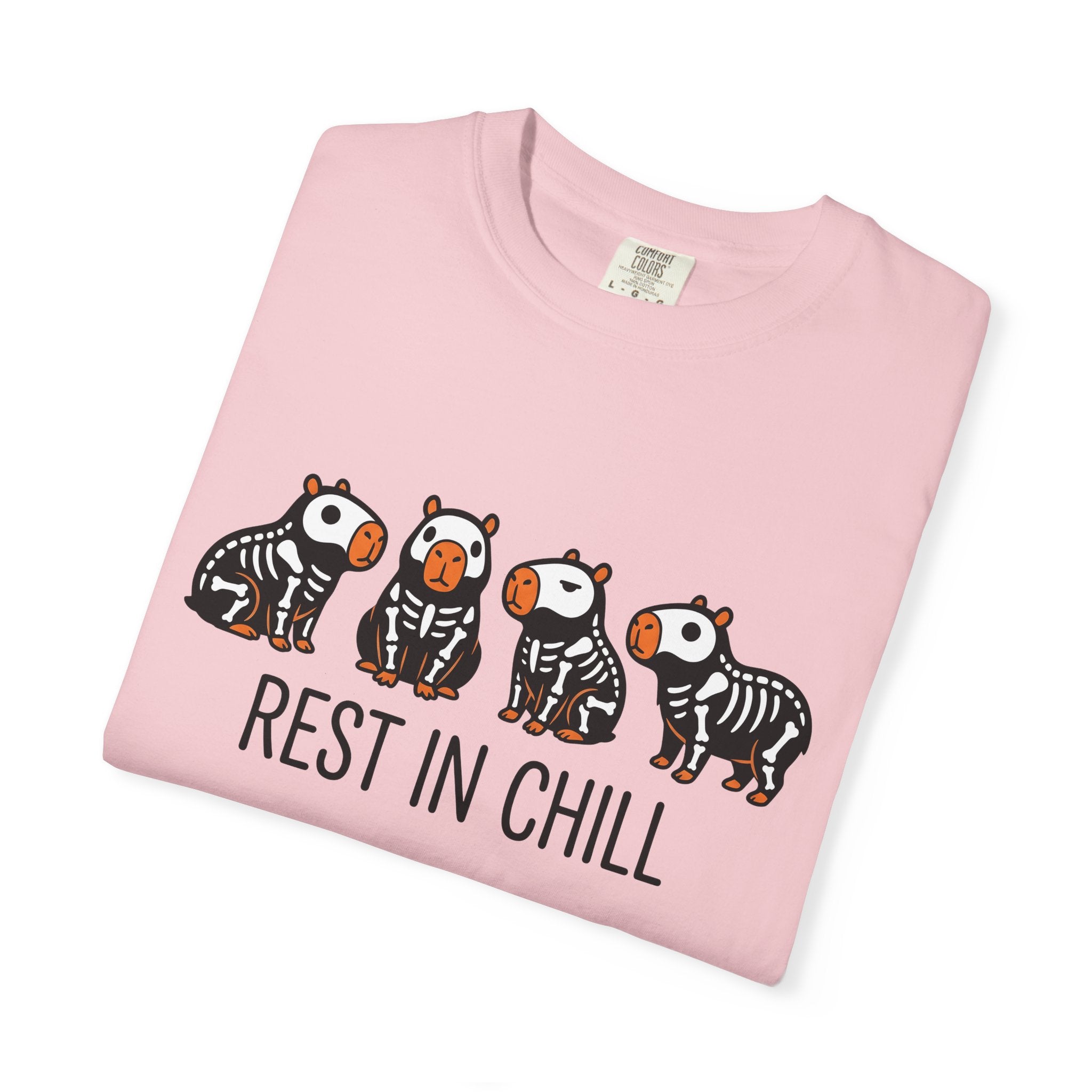Capybara Skeleton Shirt Halloween Animal Gift Women Cartoon Tee Rodent T-Shirt Spooky Fan Kawaii Tshirt Creature Graphic Cute Animal Costume