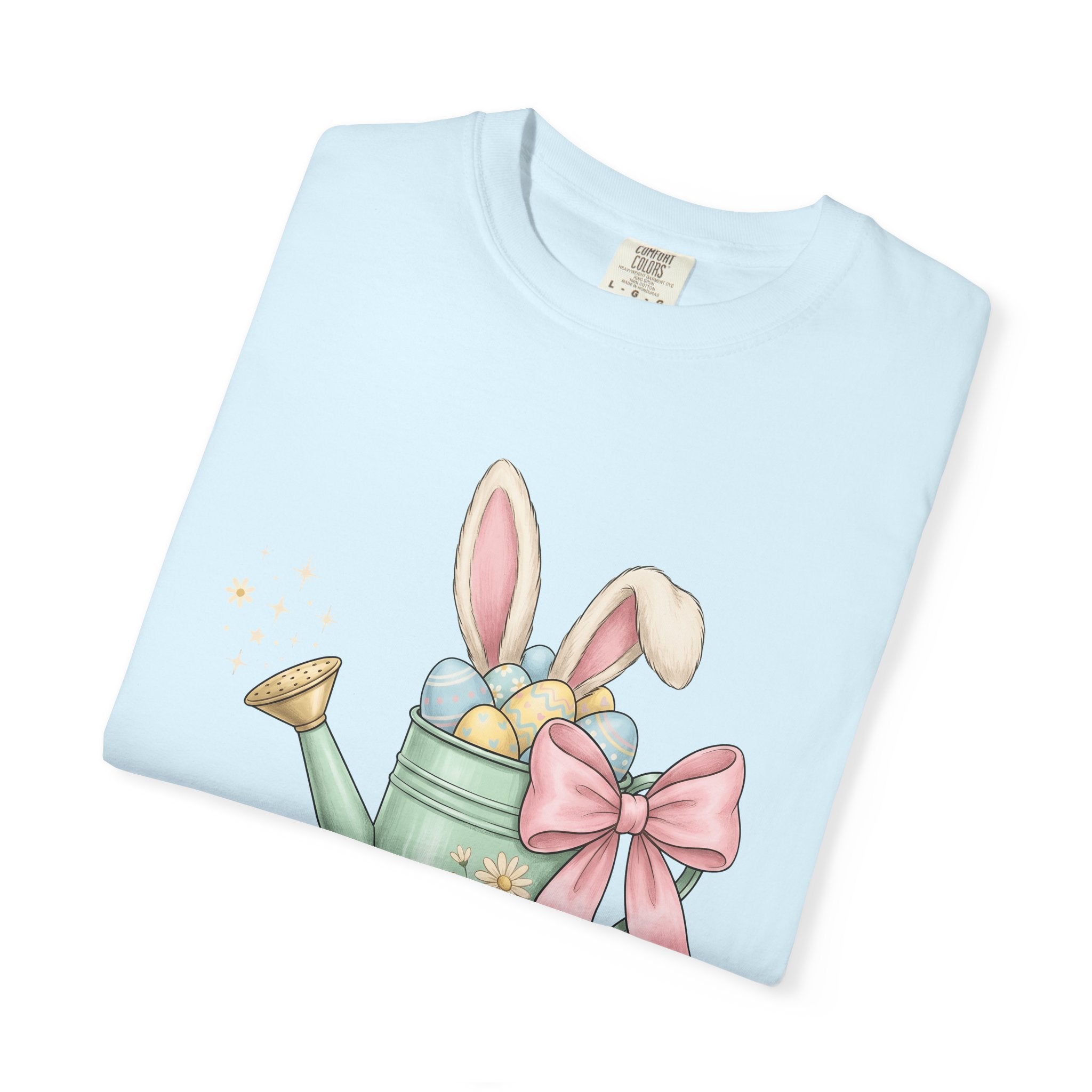 Rabbit Ear Flower Pot Shirt Easter Flora Gift Women Playful Tee Flowerpot T-Shirt Easter Fan Planter Tshirt Botanical Graphic Muted Tones