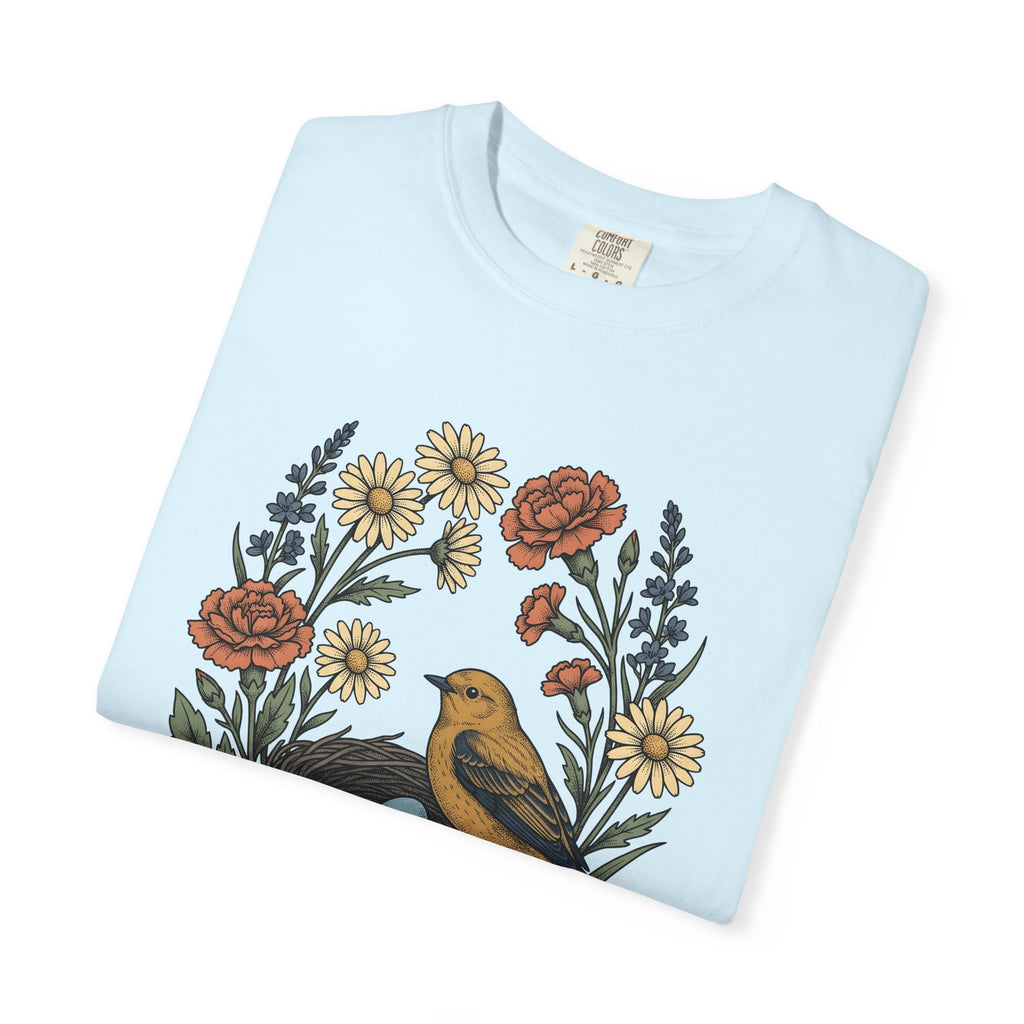 Bird Nest Shirt Mom Outdoors Gift Women Floral Tee Nest T-Shirt Mother Fan Botanical Tshirt Adventure Graphic Retro Wildflowers Tshirt