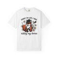 Fox Pony Shirt Equestrian Nature Gift Women Line Art Tee Pony T-Shirt Horseback Fan Drawing Graphic Sketch Blossoms Tshirt