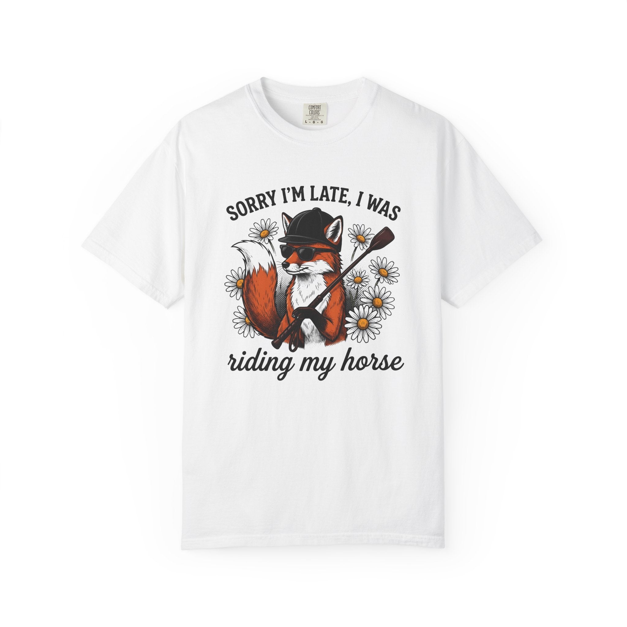 Fox Pony Shirt Equestrian Nature Gift Women Line Art Tee Pony T-Shirt Horseback Fan Drawing Graphic Sketch Blossoms Tshirt