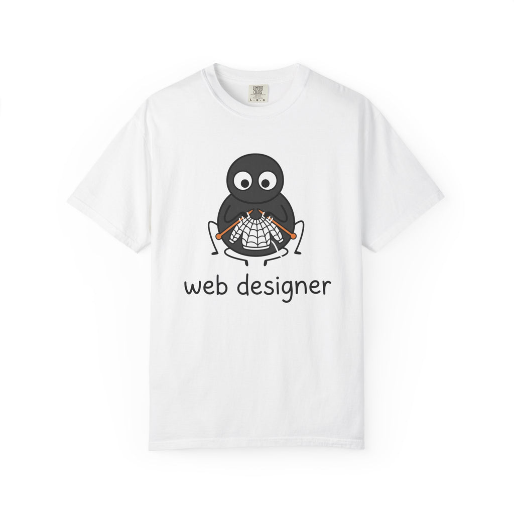 Spider Knitting Shirt Halloween Geek Gift Women Cartoon Tee Arachnid T-Shirt Horror Fan Comic Tshirt Nerd Graphic Minimalist Spiderweb
