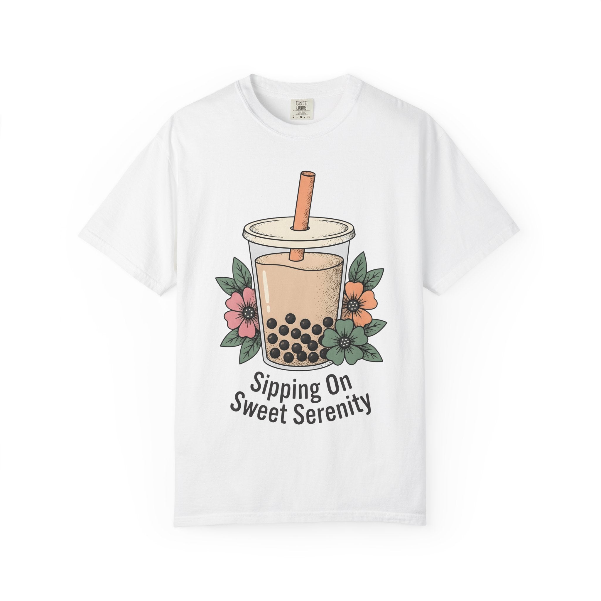 Pearl Tea Shirt Drinks Eatery Gift Women Indie Tee Boba T-Shirt Beverage Fan Bubble Tea Tshirt Cafe Graphic Old School Bloom Tshirt