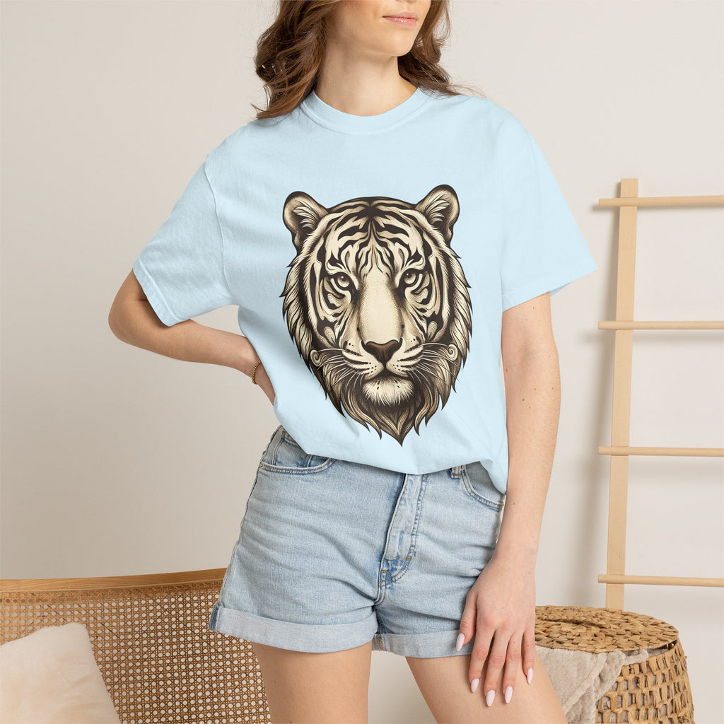 Tiger Face Shirt Animals Wildlife Gift Women Tattoo Tee Tiger T-Shirt Animal Fan Cat Graphic Tshirt Vintage Mandala Tshirt