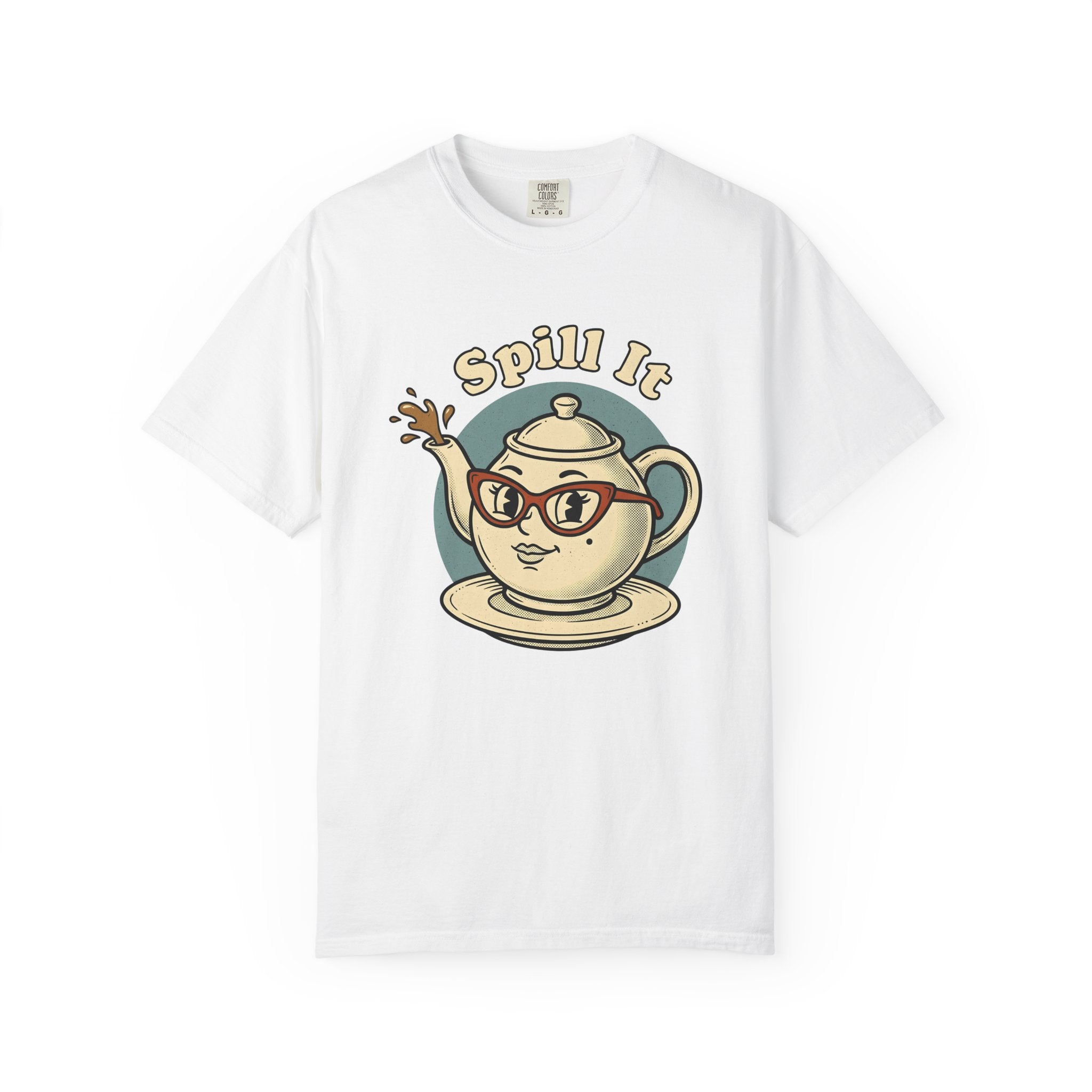 Teapot Face Shirt Coffee Joke Gift Women Comic Tee Teapot T-Shirt Coffee Fan Cartoon Tshirt Pun Graphic Vintage Eyeglasses Tshirt