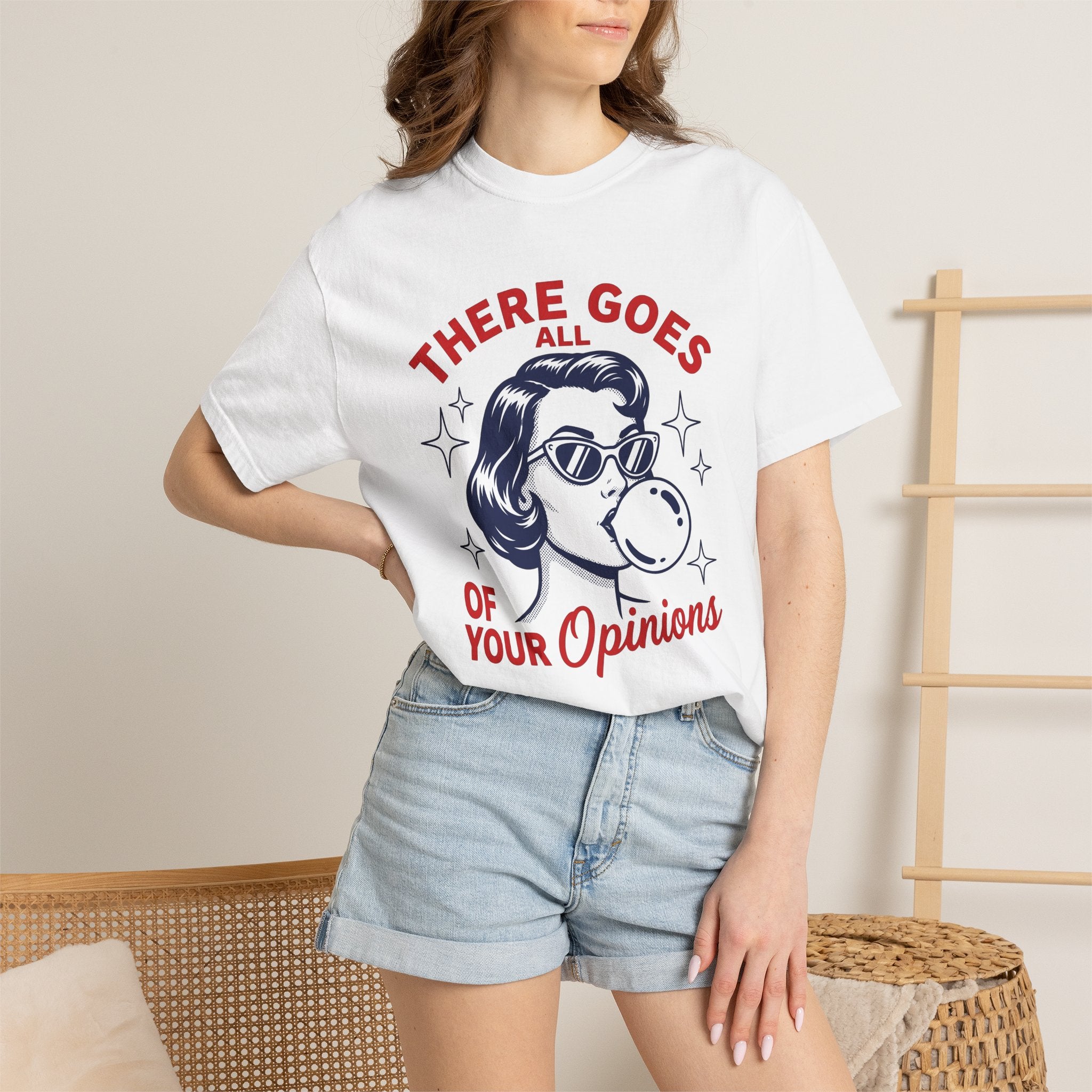 Retro Woman Bubblegum Shirt Funny Sarcasm Gift Women Pop Art Tee Retro Girl T-Shirt Humor Fan Comic Tshirt Sarcastic Graphic Vintage Stars