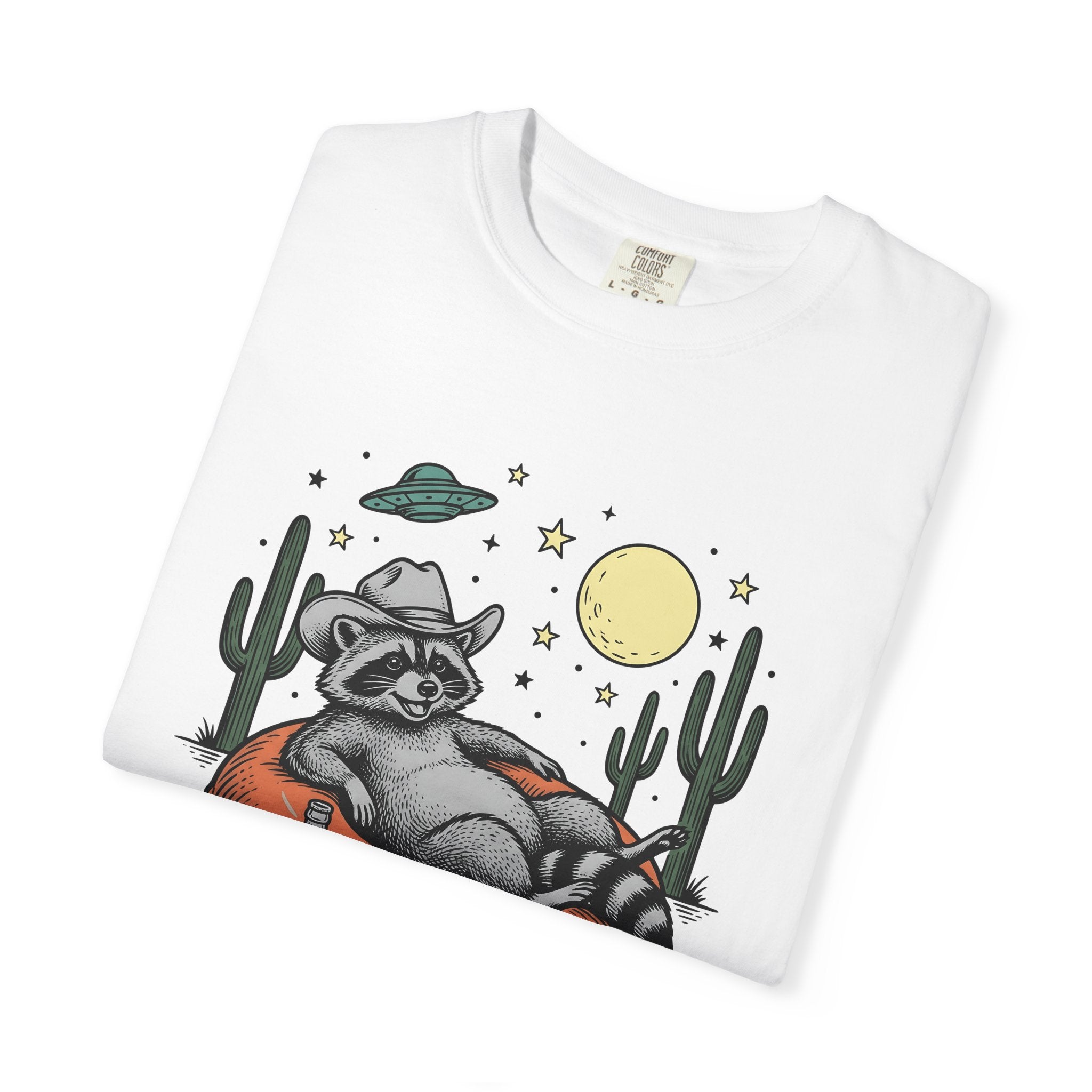 Raccoon Cowboy Shirt Cowgirl Rodeo Gift Women Sketch Tee Trash Panda T-Shirt Cowboy Fan Bandit Tshirt Rodeo Graphic Retro Cactus Tshirt